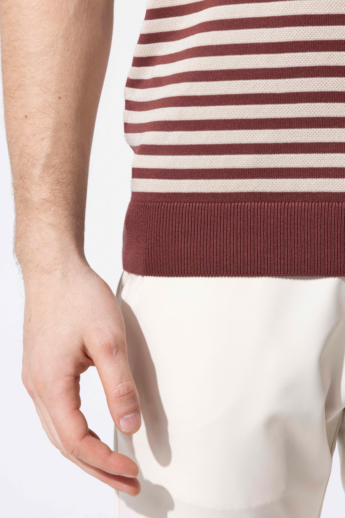 Crew Neck Thin Striped Knitwear