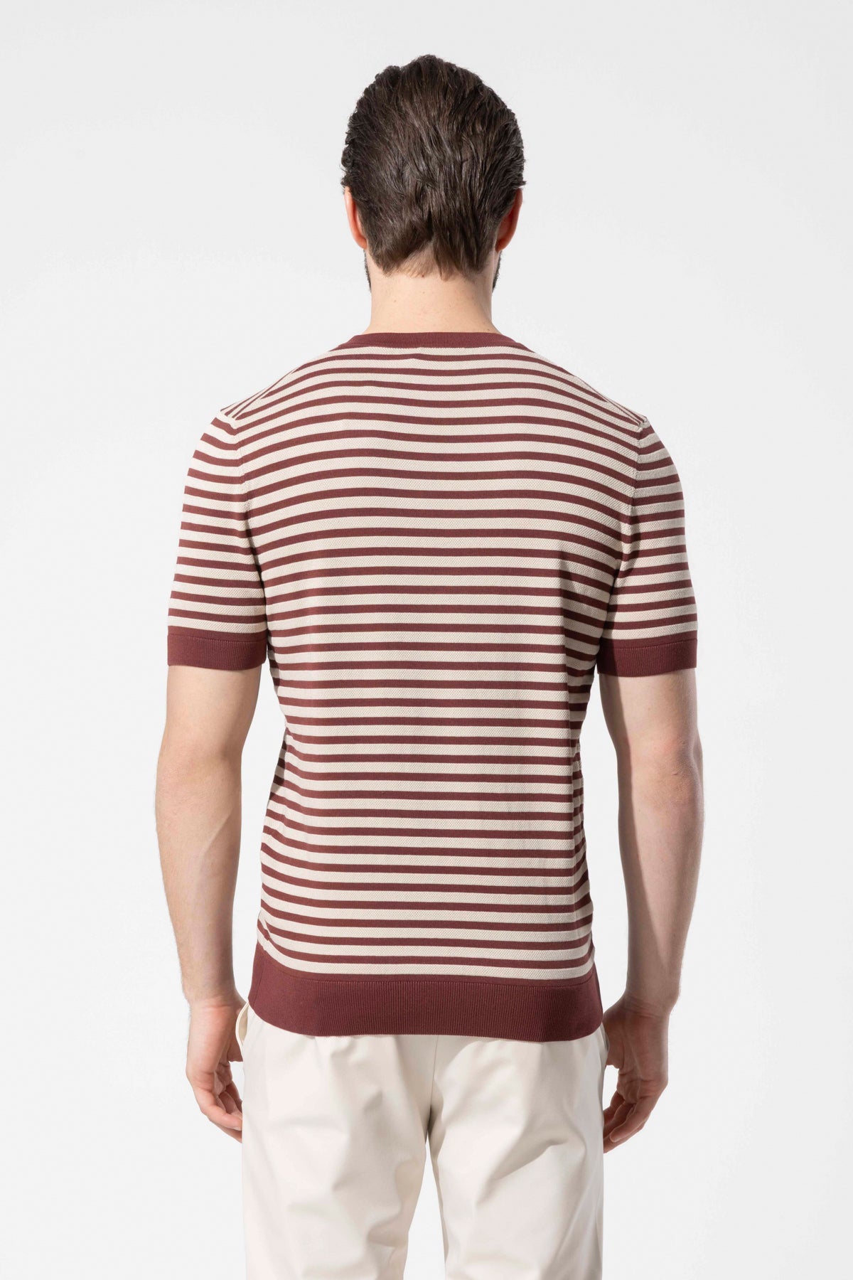Crew Neck Thin Striped Knitwear