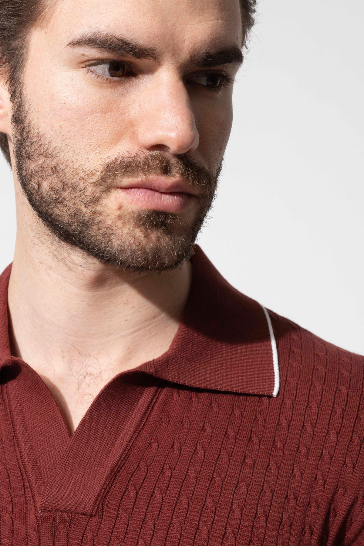 Minimal Dokulu Polo Yaka Pamuk Triko Tişört