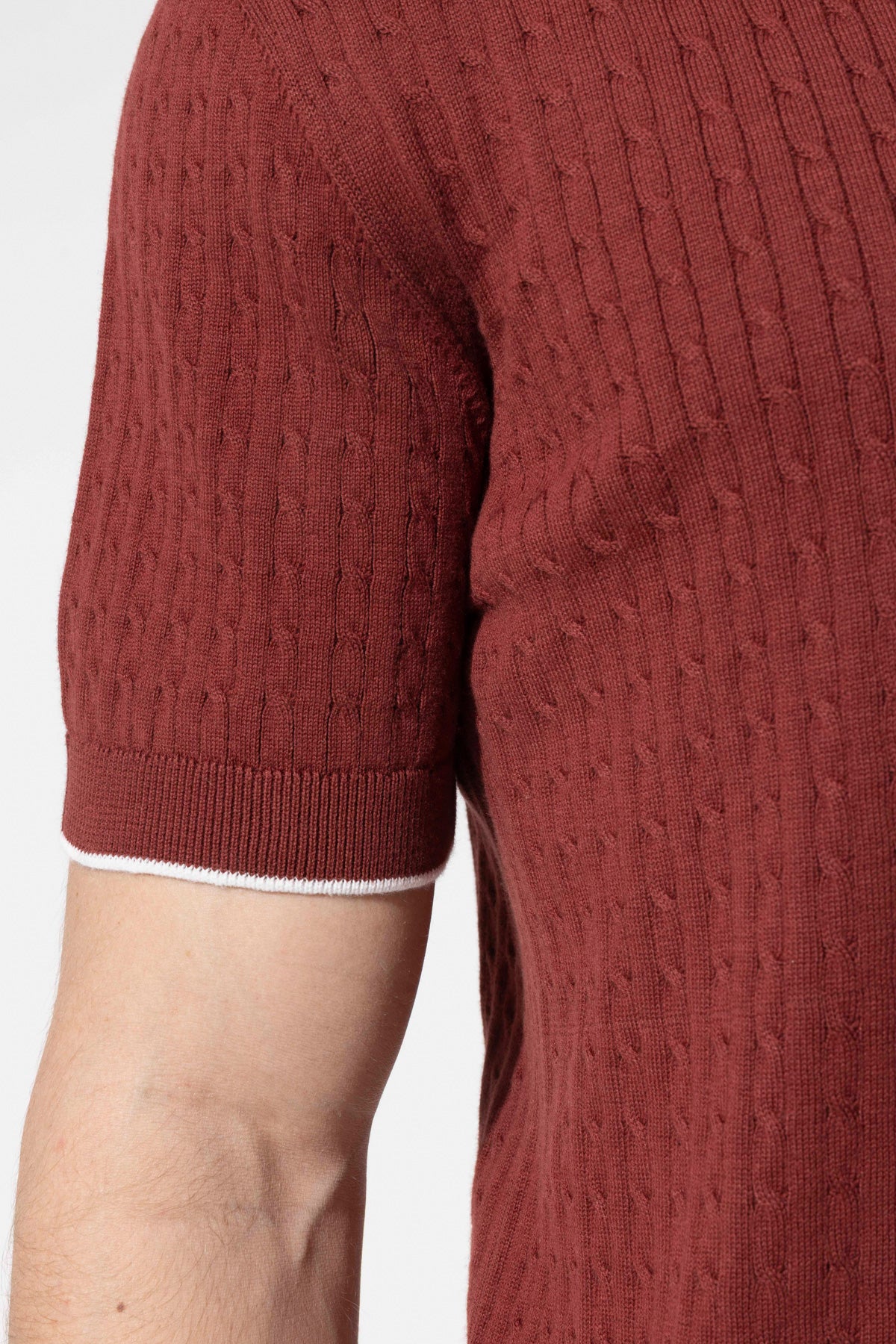 Minimal Dokulu Polo Yaka Pamuk Triko Tişört