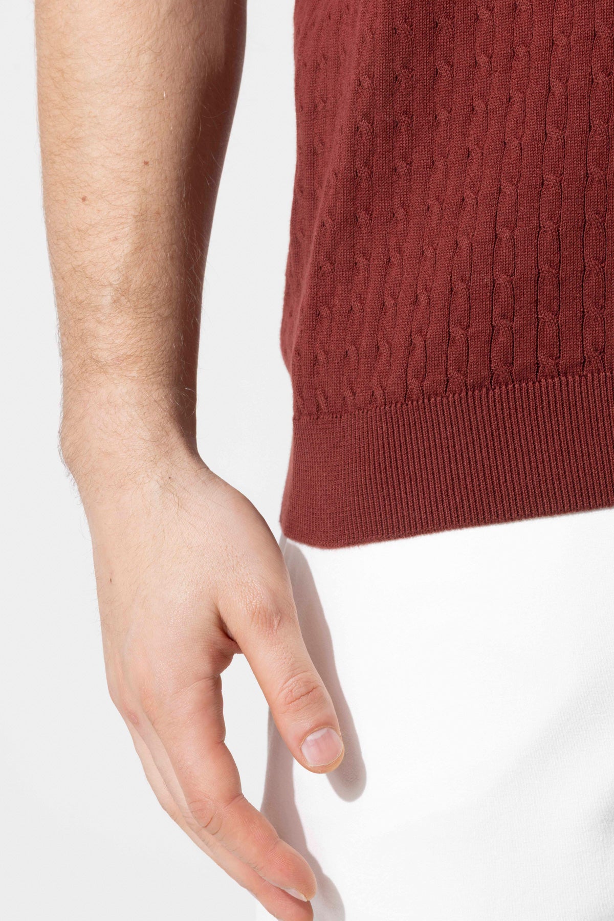 Minimal Dokulu Polo Yaka Pamuk Triko Tişört