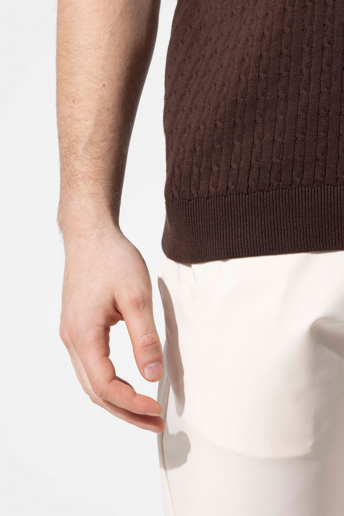 Minimal Dokulu Polo Yaka Pamuk Triko Tişört