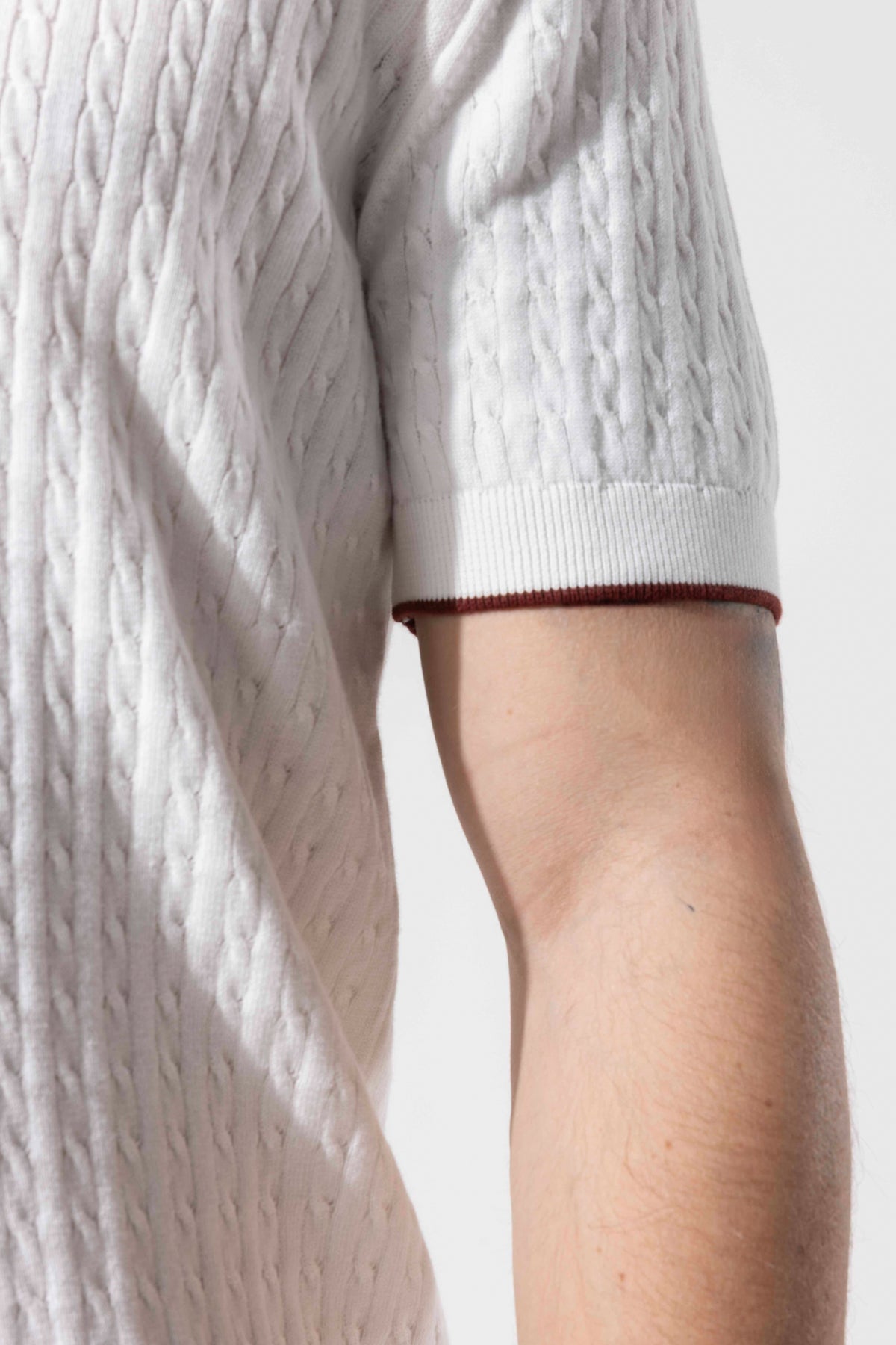 Minimal Dokulu Polo Yaka Pamuk Triko Tişört