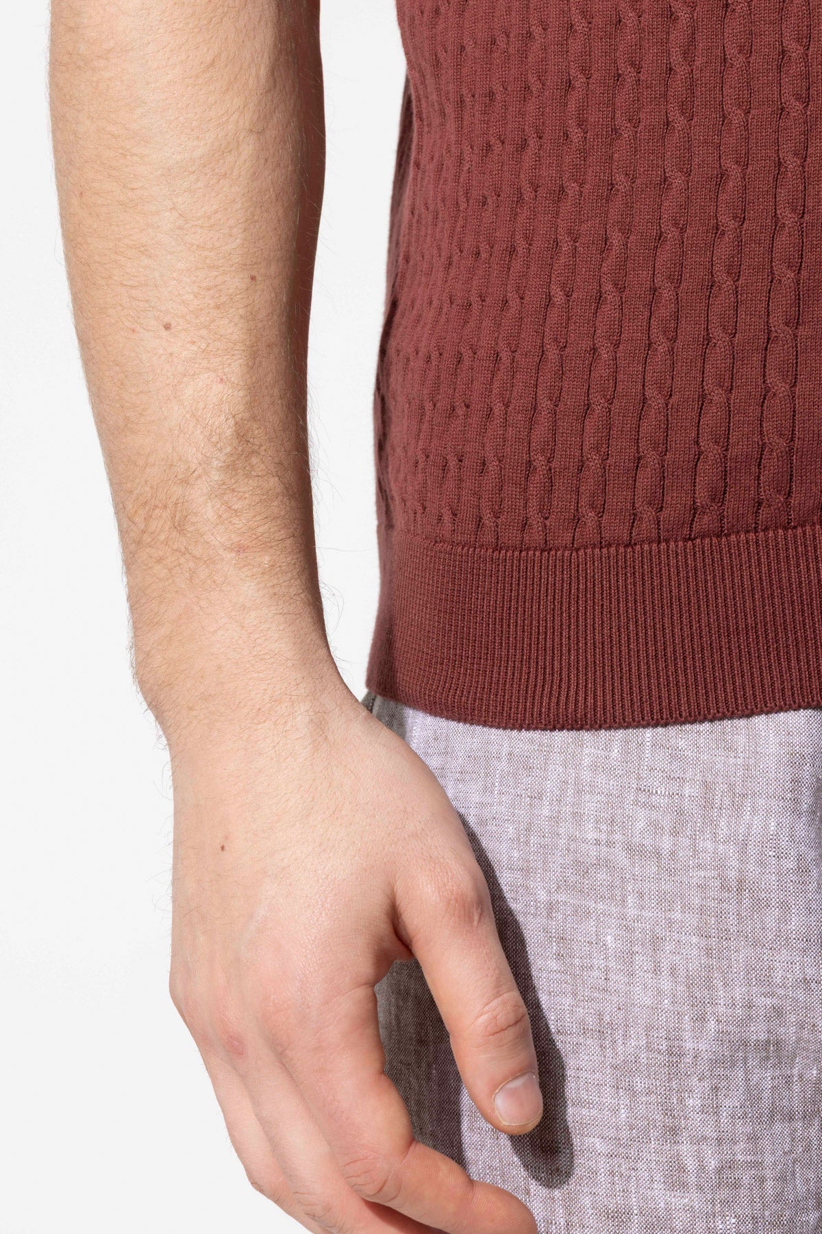 Retro Dokulu Polo Yaka Pamuk Triko Tişört