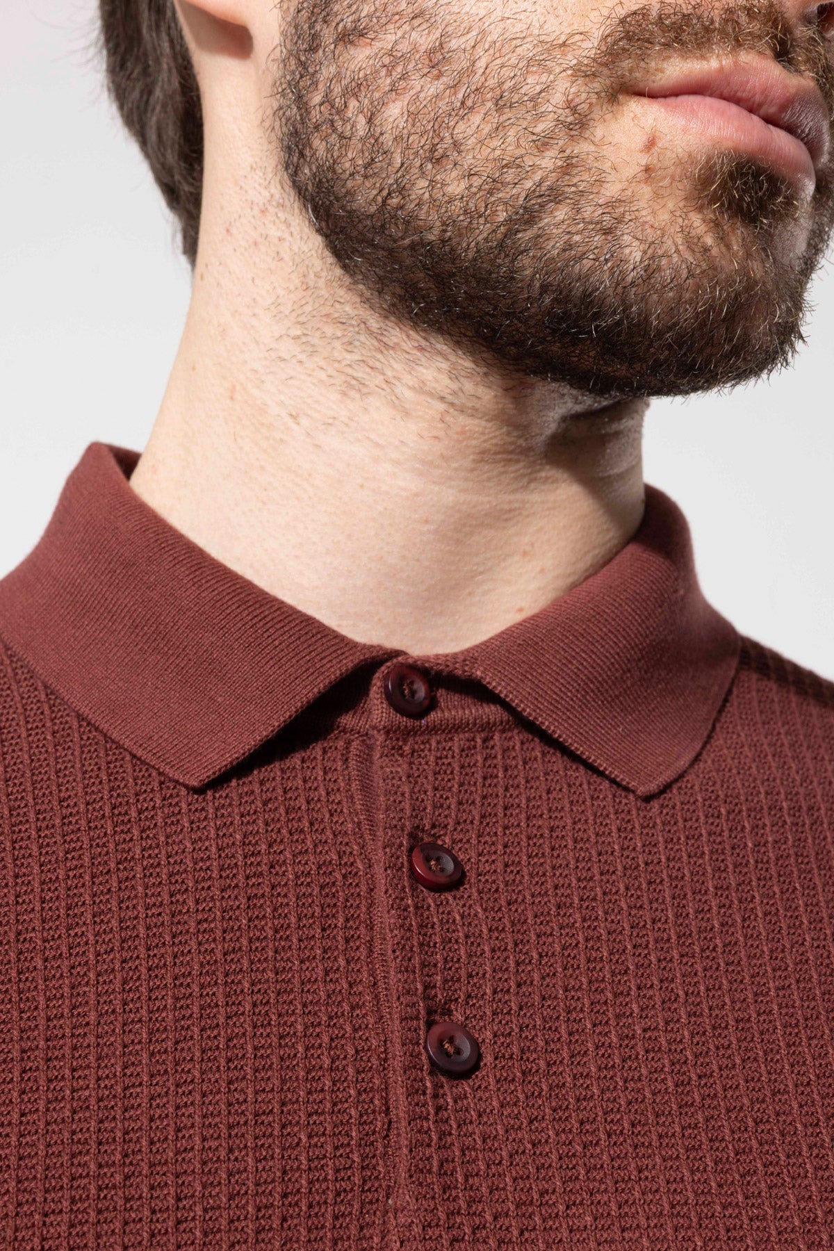 Minimal Dokulu Polo Yaka Pamuk Triko Tişört