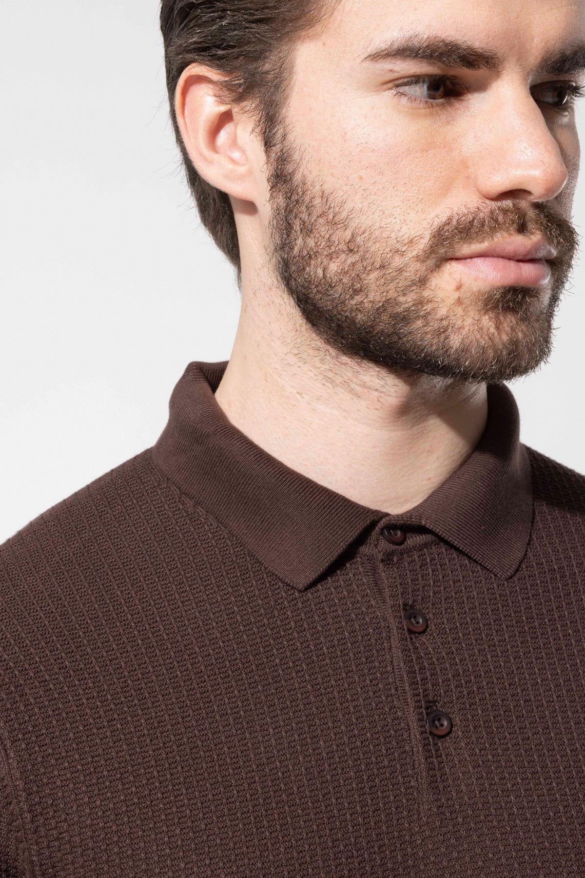 Minimal Dokulu Polo Yaka Pamuk Triko Tişört