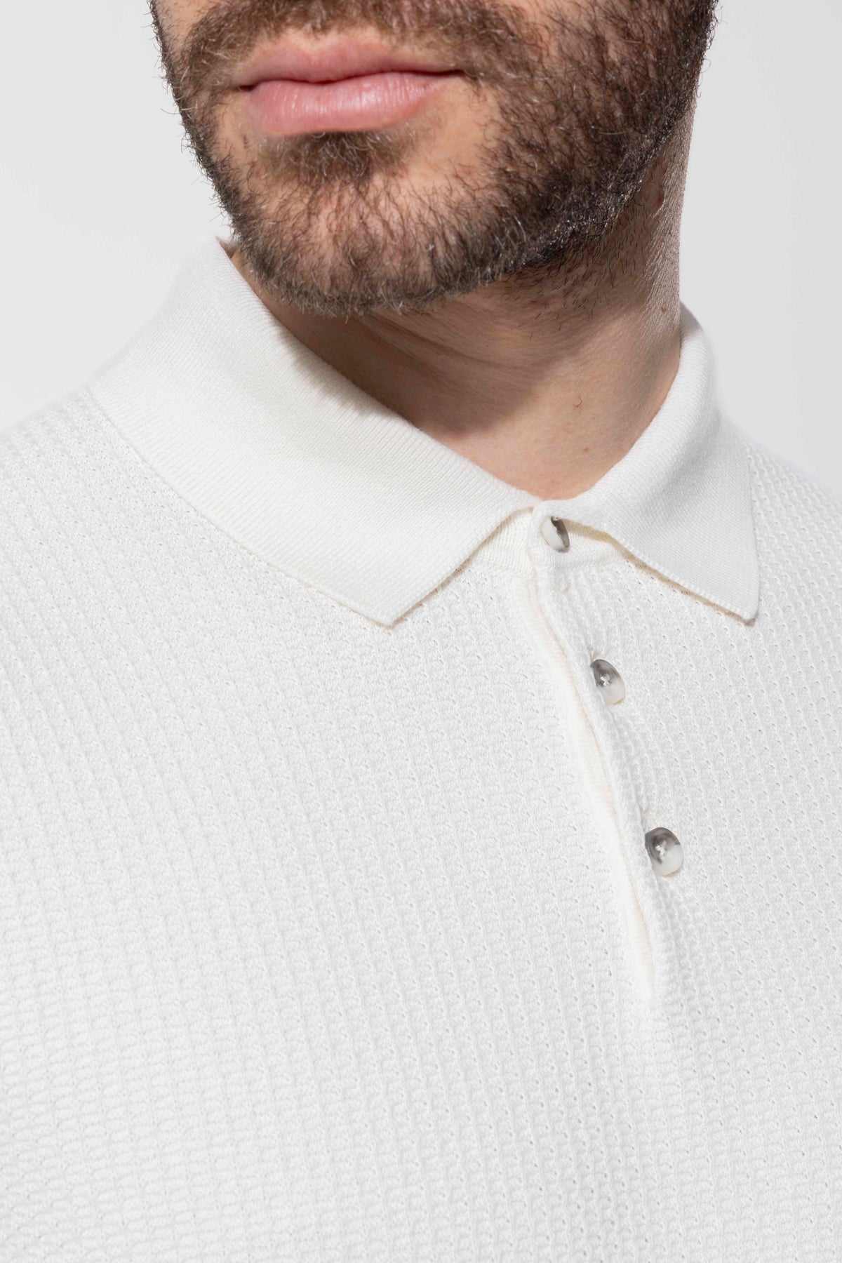 Minimal Dokulu Polo Yaka Pamuk Triko Tişört