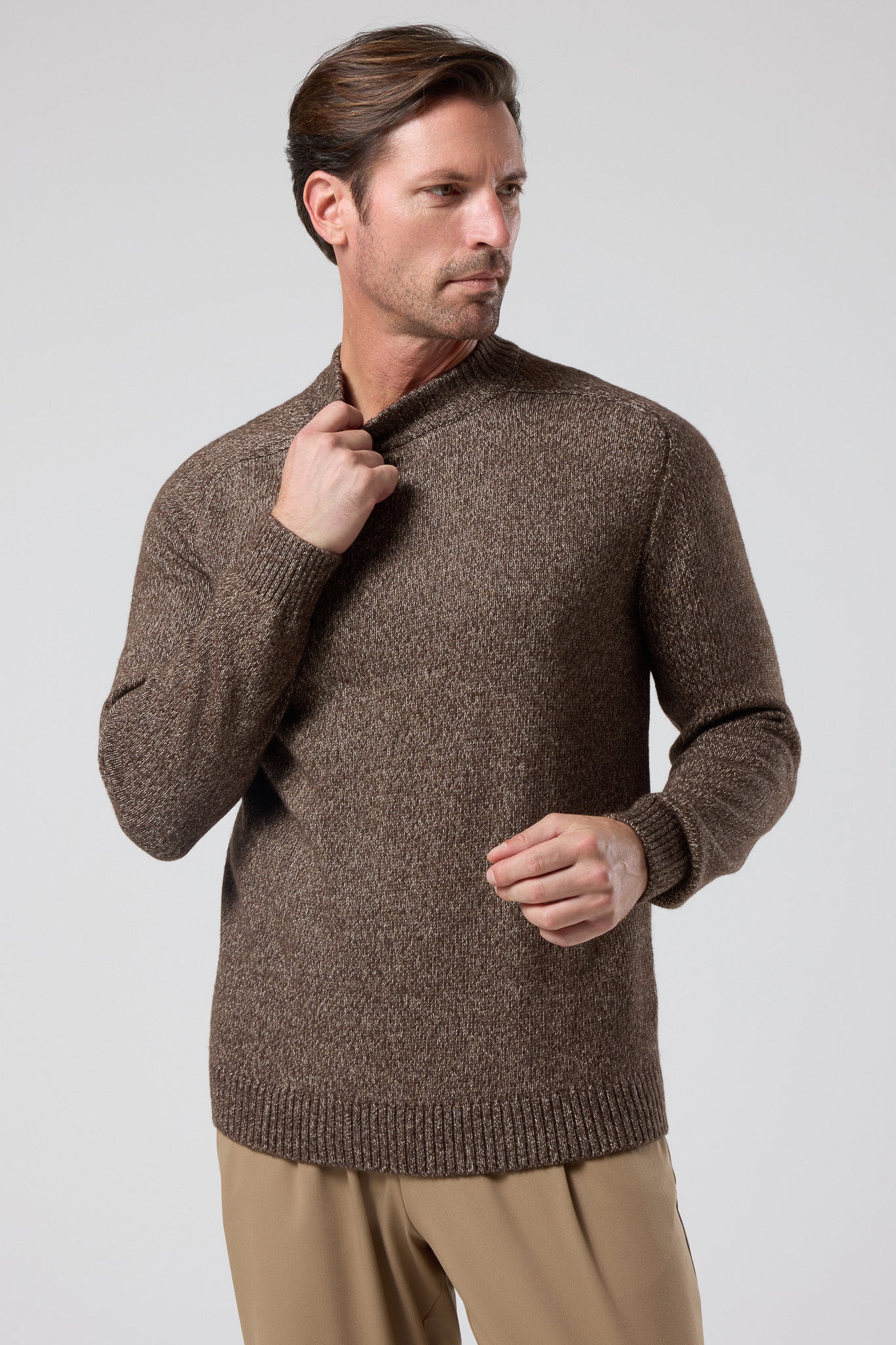 Balıkçı Yaka Dokulu Triko - TV-4102-KHAKI-S - TV-4102-KHAKI-S_2