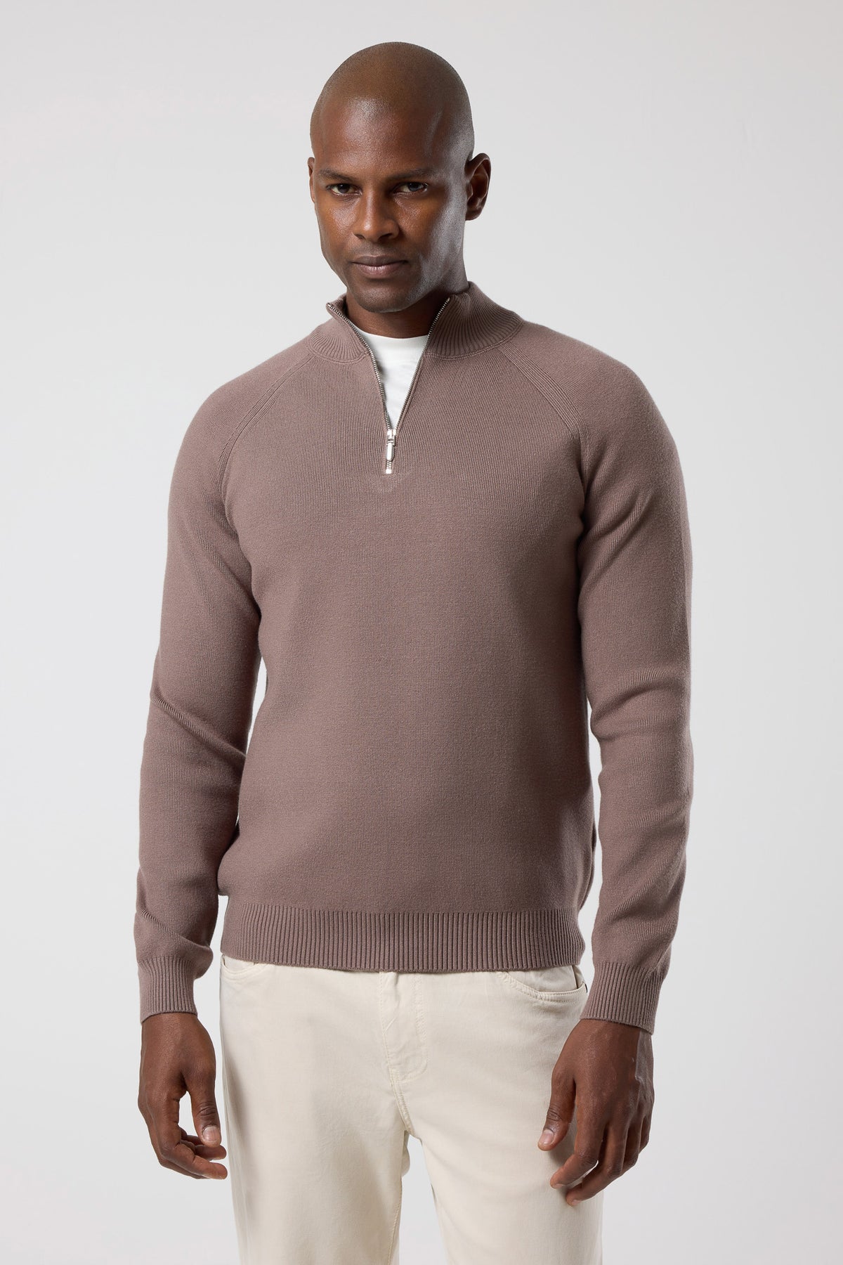 Yarım Fermuarlı Dik Yaka Triko - TV-4103-BROWN-S - TV-4103-BROWN-S_35