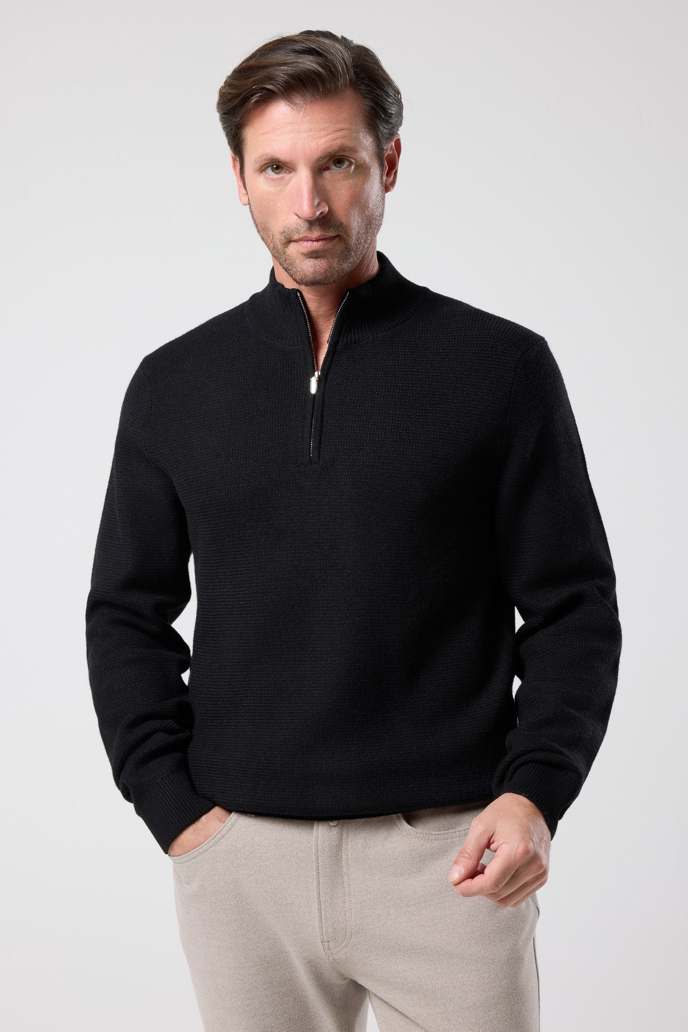 Yarım Fermuarlı Triko - TV-4112-BLACK-S - TV-4112-BLACK-S_2