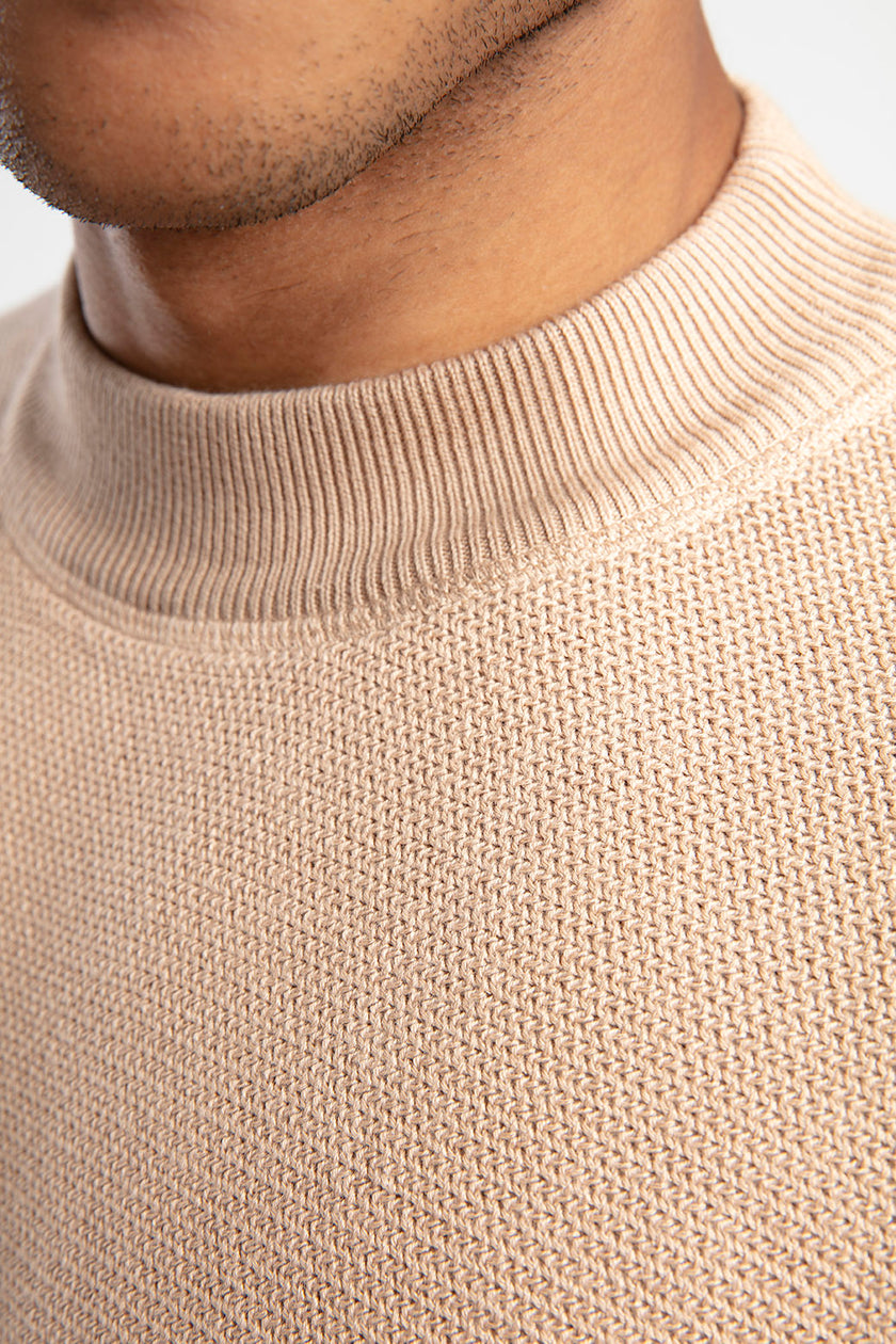 Yarım Balıkçı Yaka Düz Triko