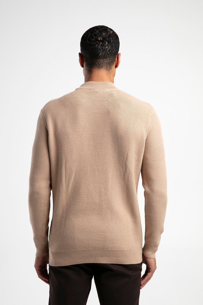 Yarım Balıkçı Yaka Düz Triko