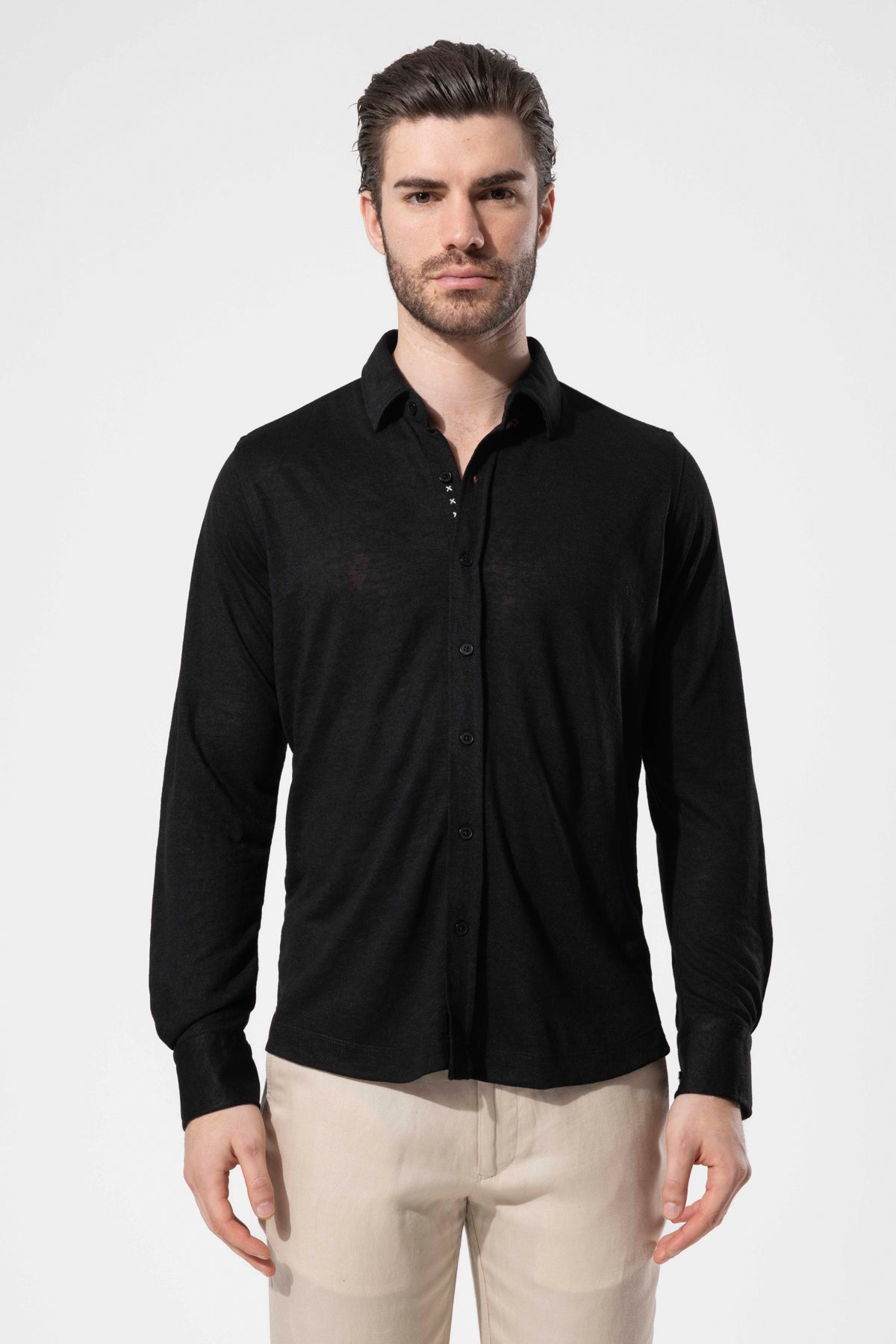 Modern Cut Knitted Texture Shirt