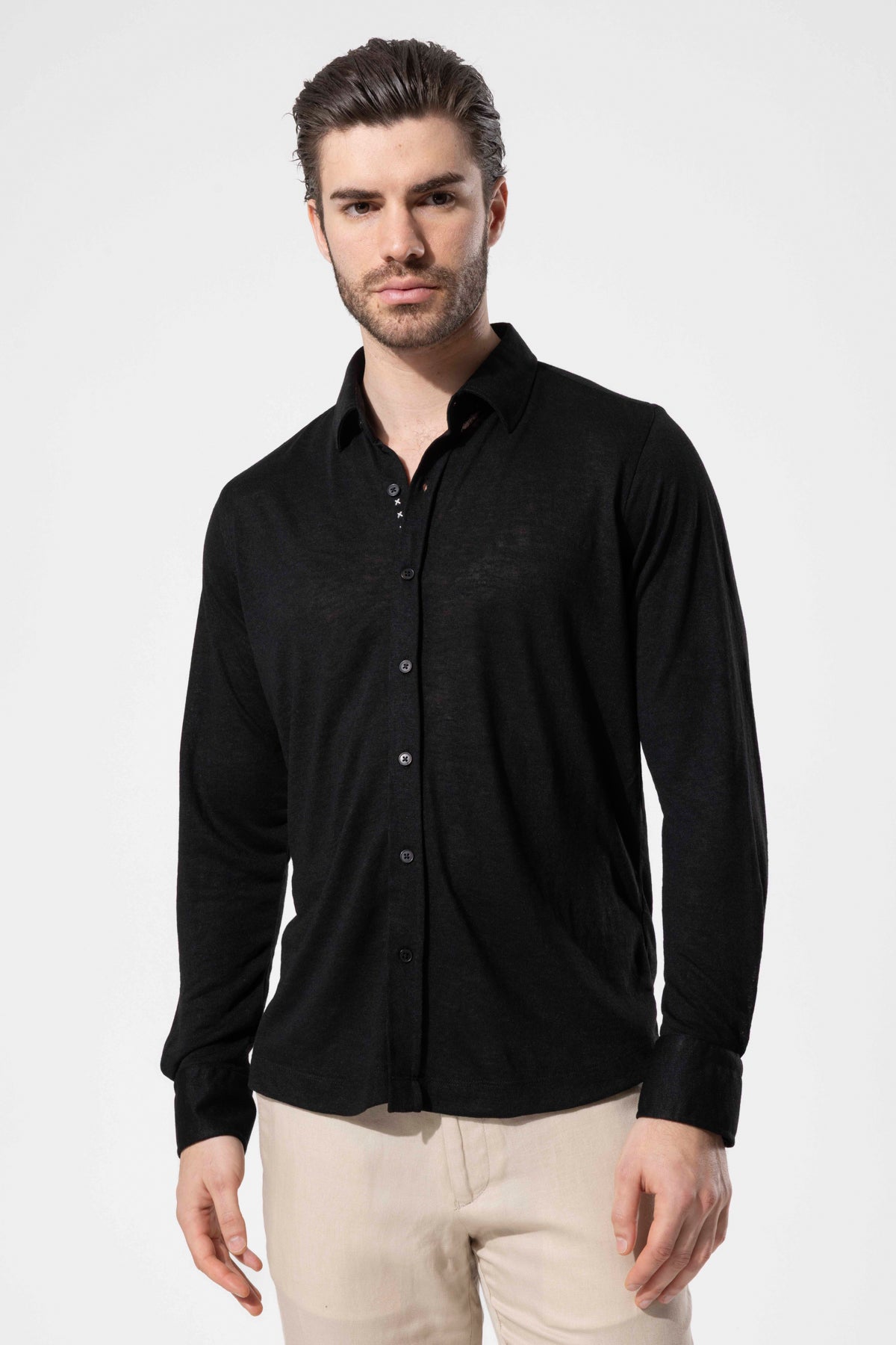 Modern Cut Knitted Texture Shirt