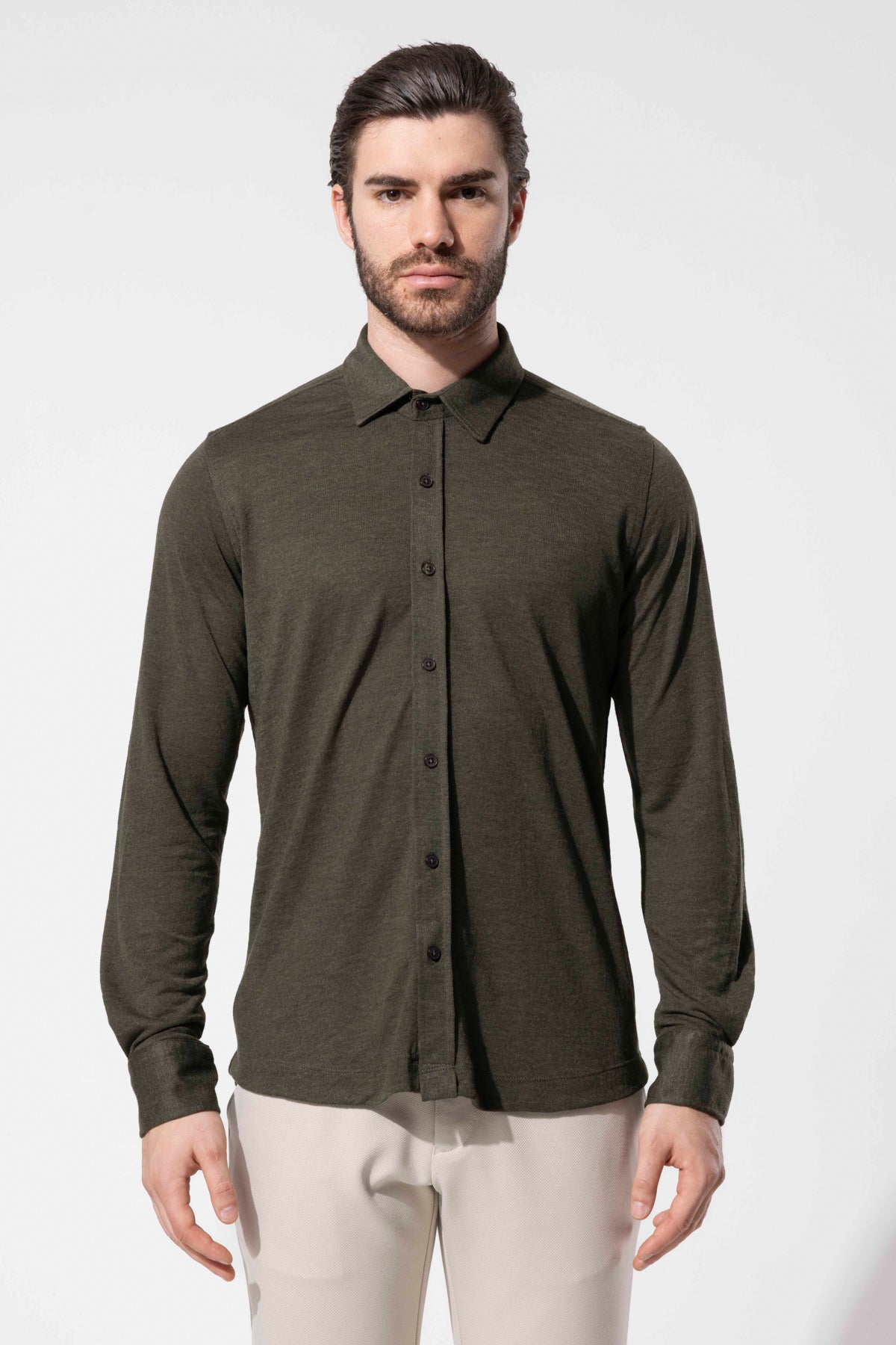Modern Cut Knitted Texture Shirt
