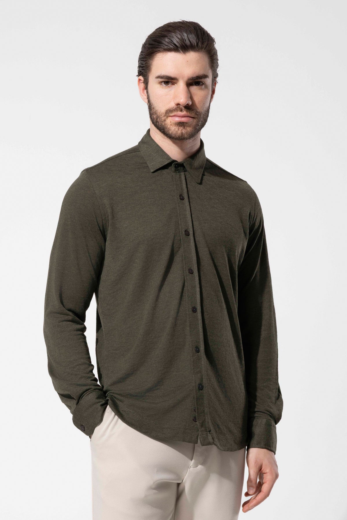 Modern Cut Knitted Texture Shirt