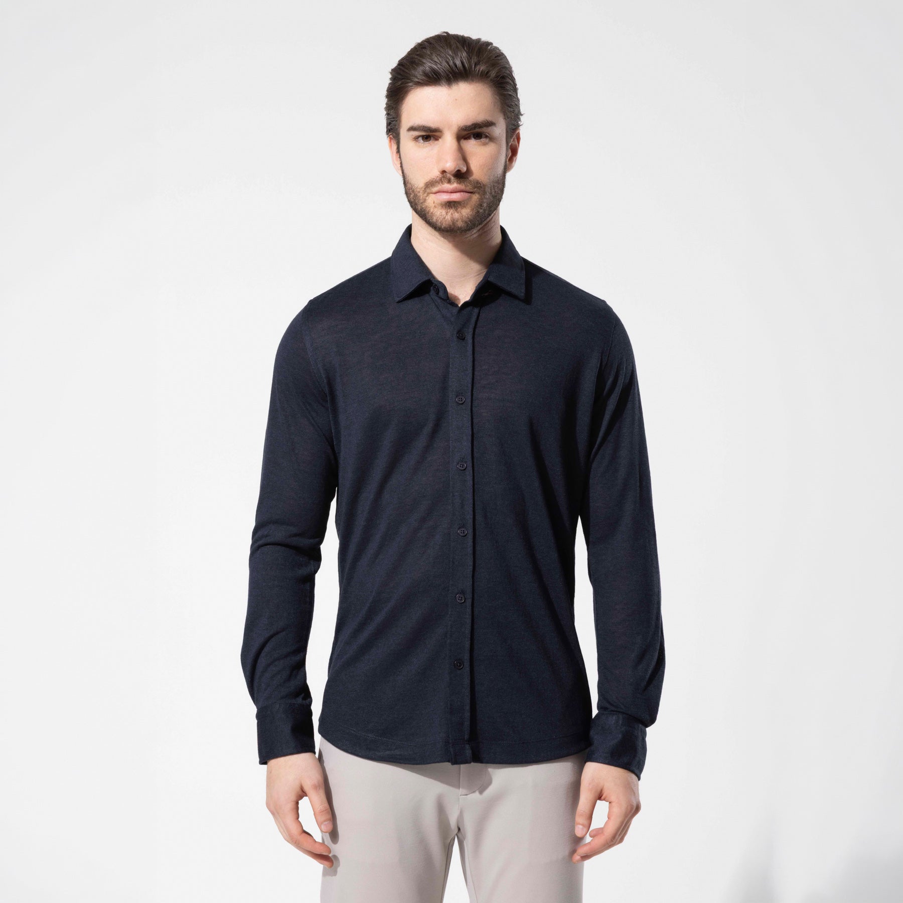 Modern Cut Knitted Texture Shirt
