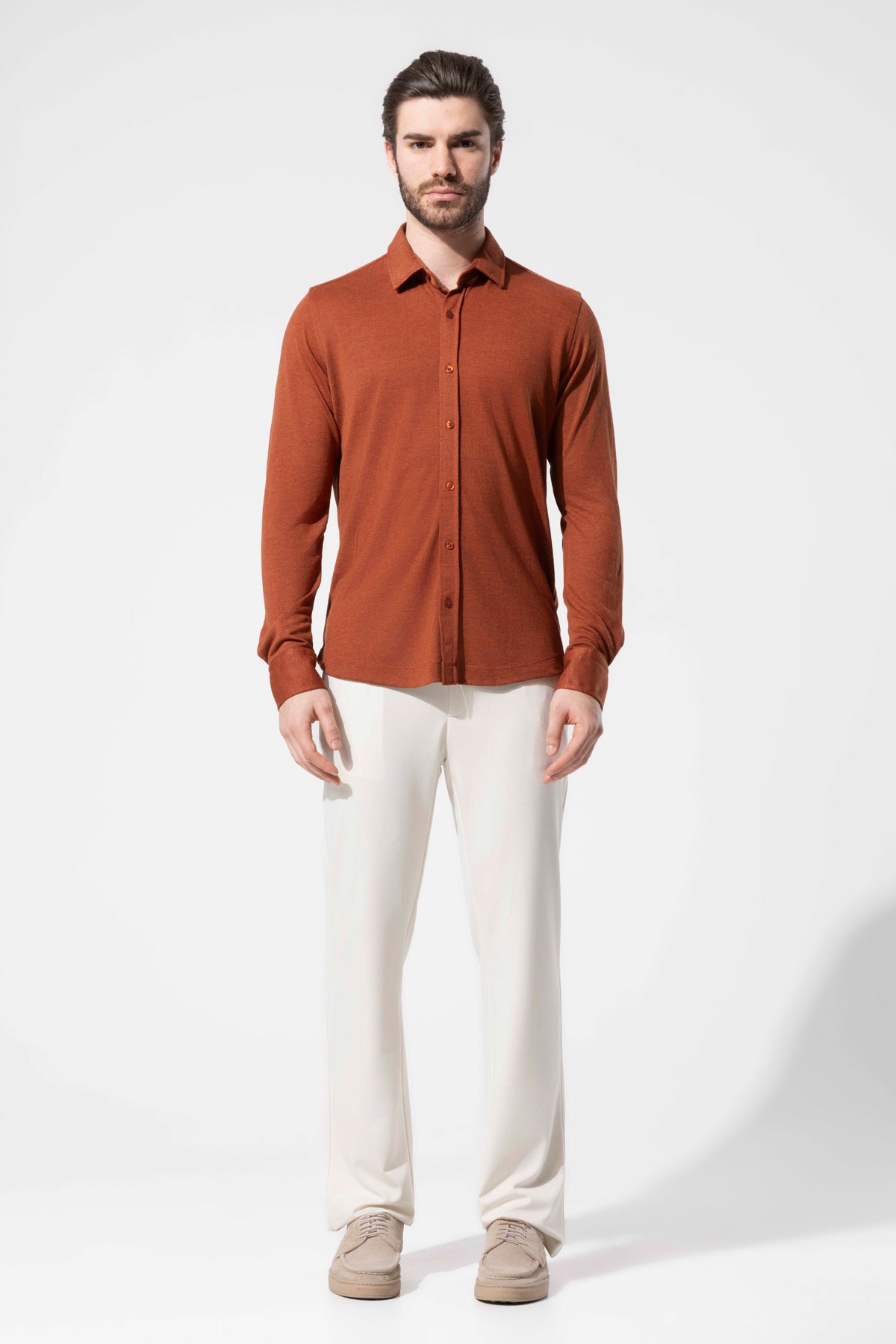 Modern Cut Knitted Texture Shirt