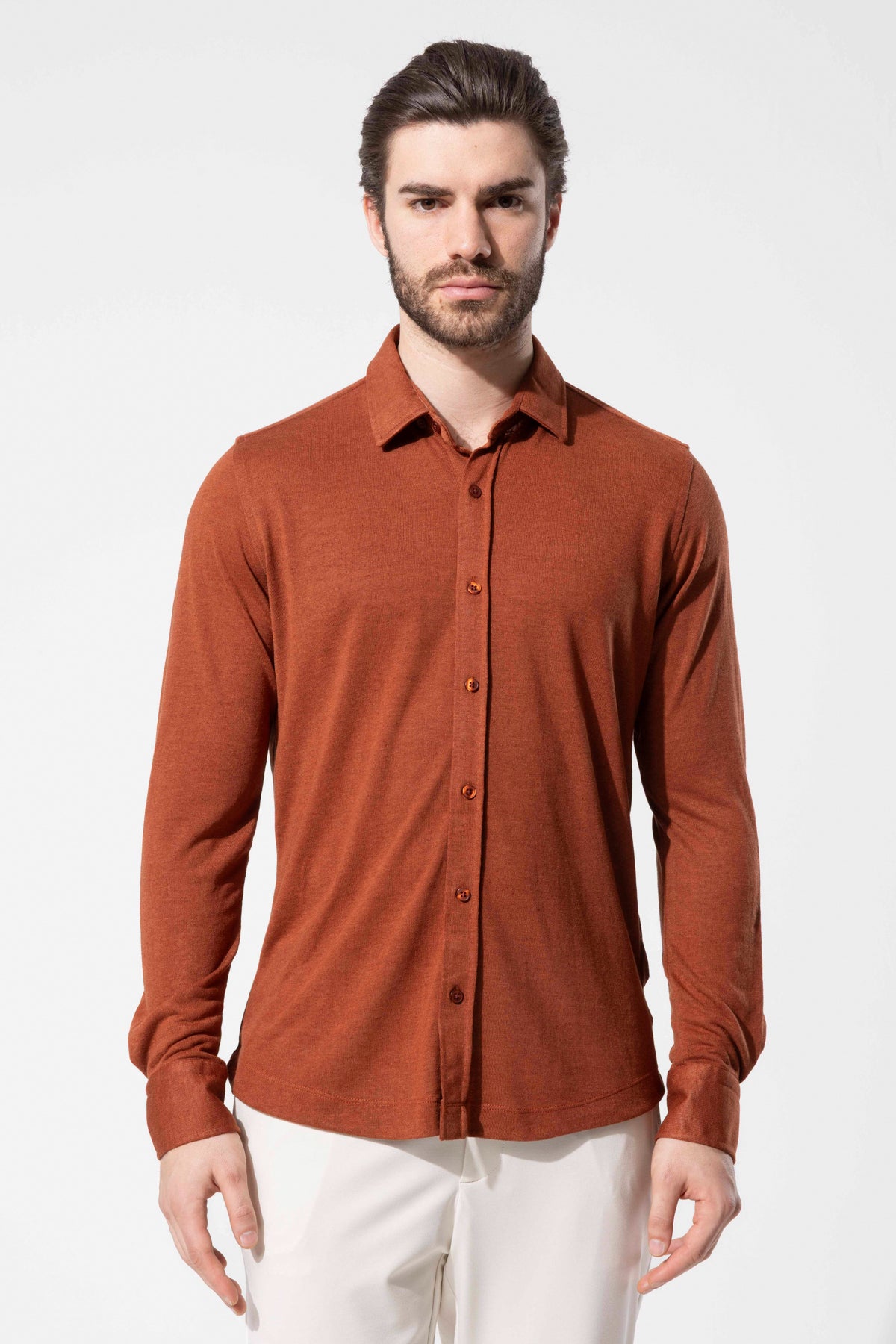 Modern Cut Knitted Texture Shirt