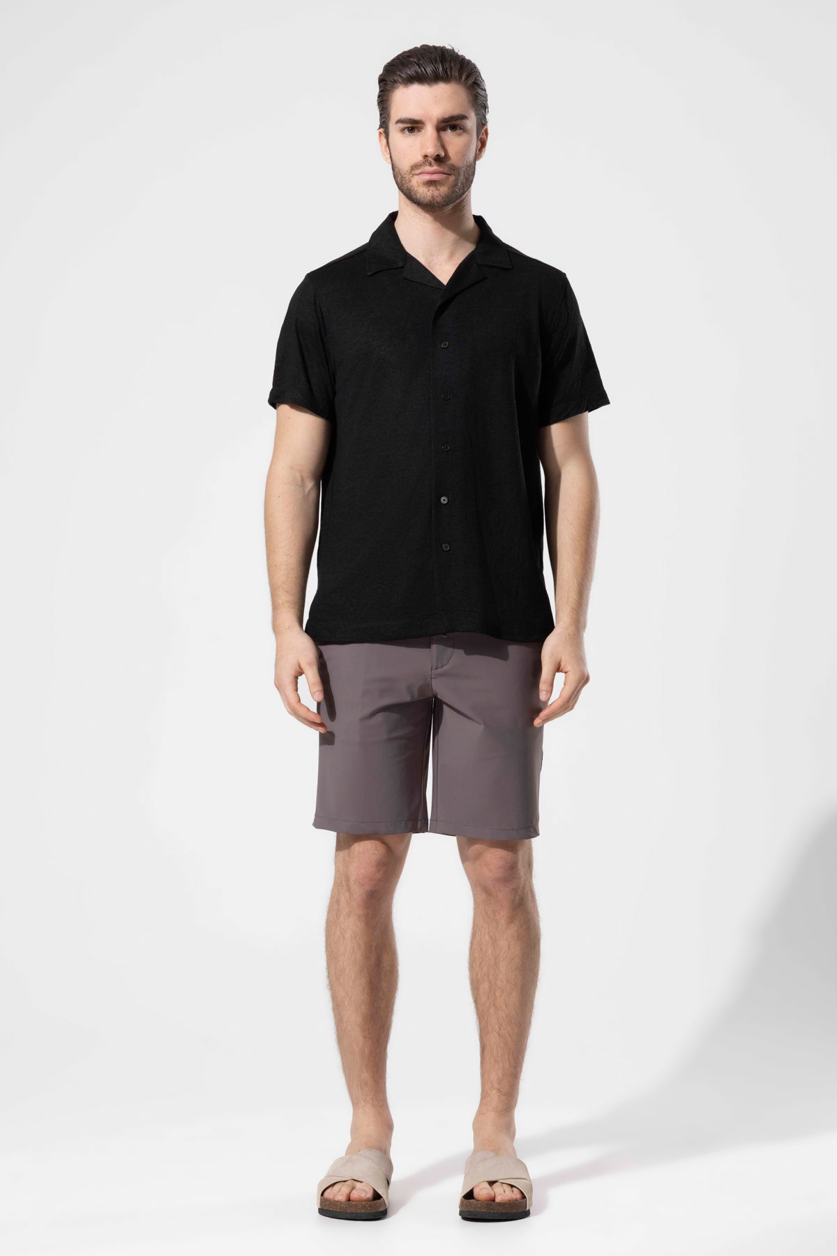Knitted Textured Short Sleeve Modern Shirt