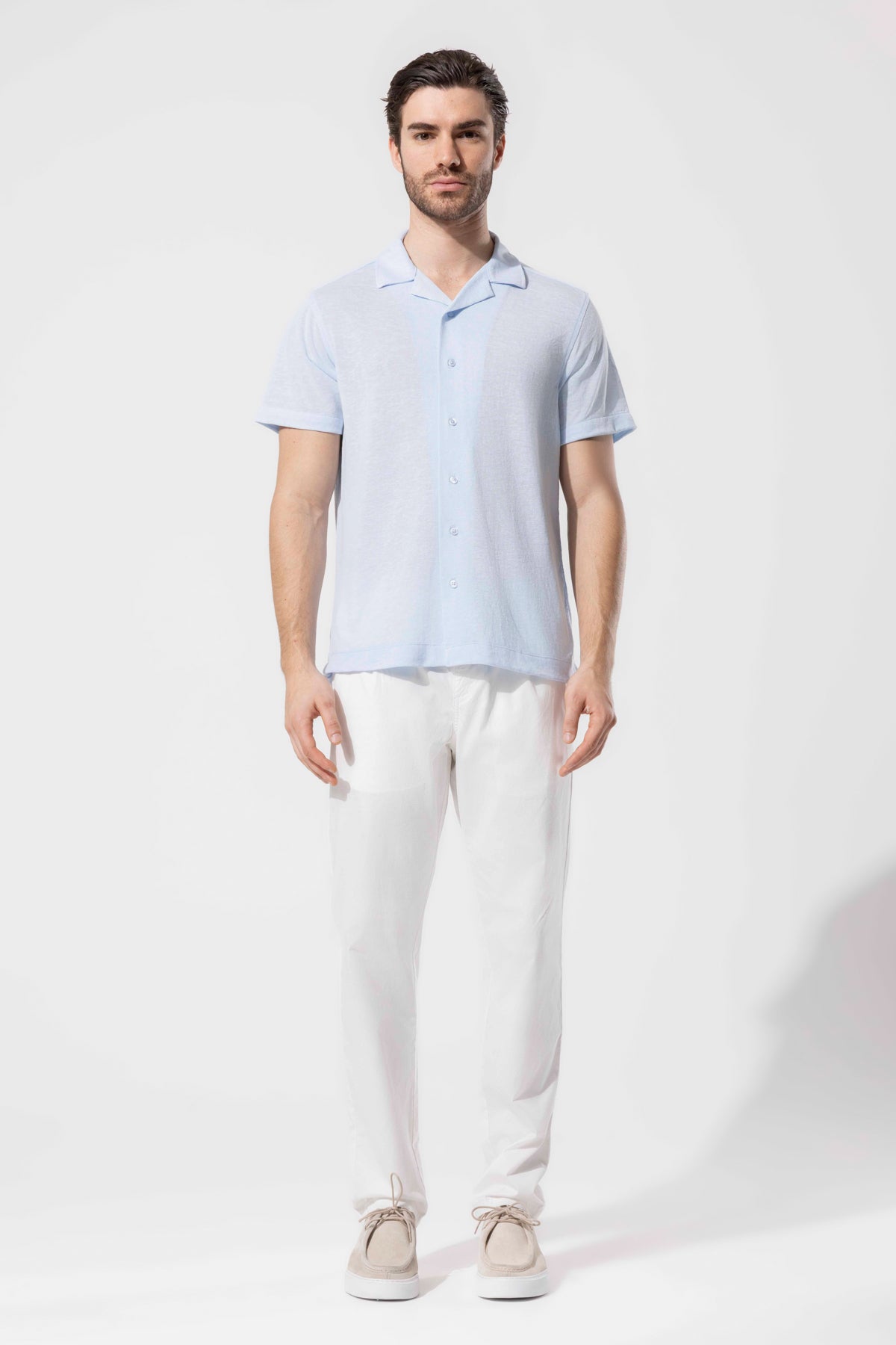 Knitted Textured Short Sleeve Modern Shirt