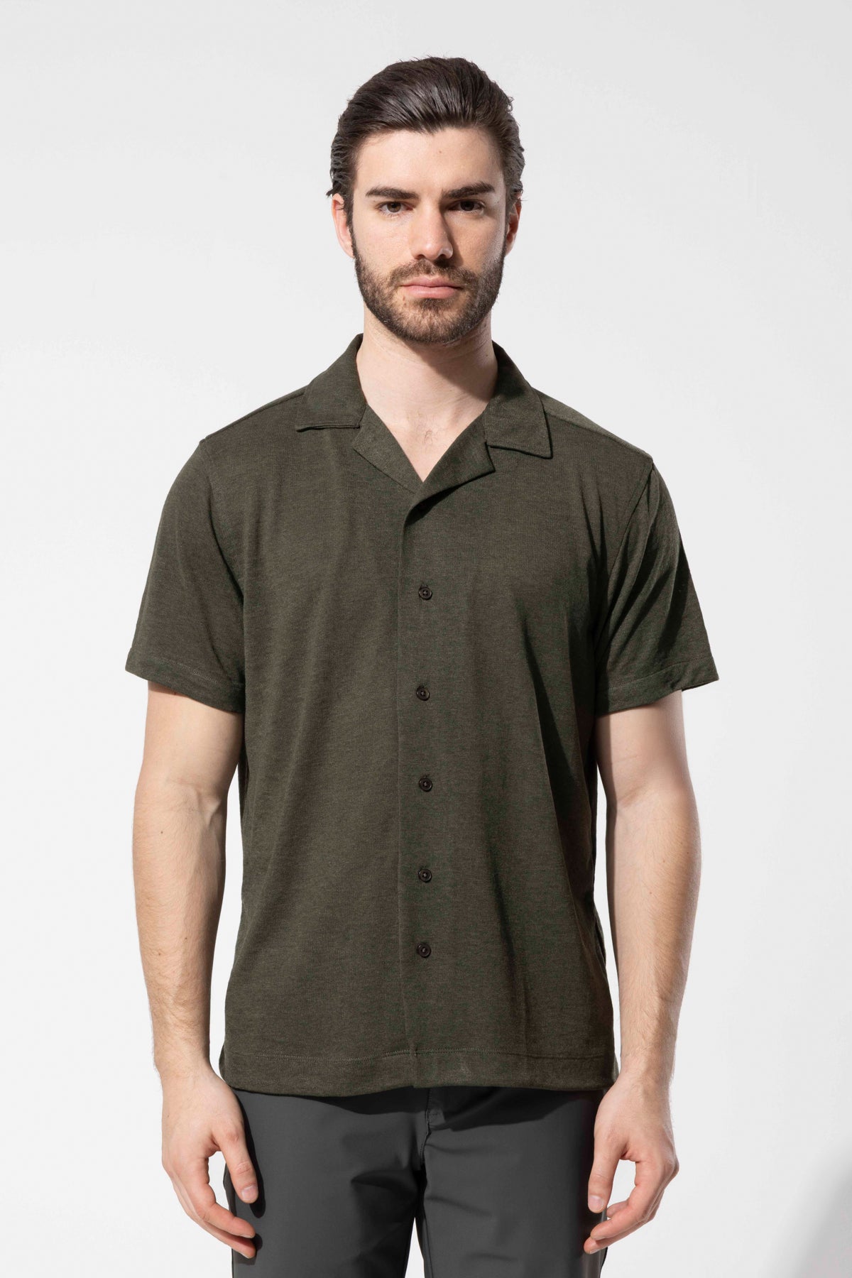Knitted Textured Short Sleeve Modern Shirt