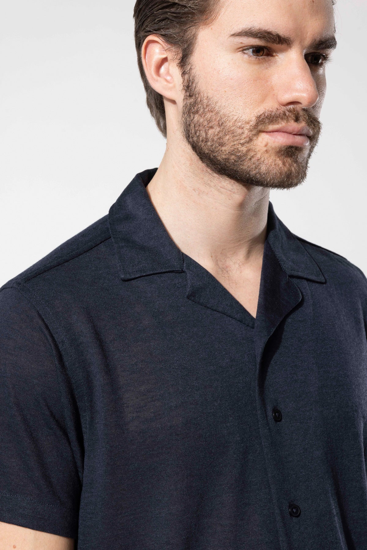 Knitted Textured Short Sleeve Modern Shirt