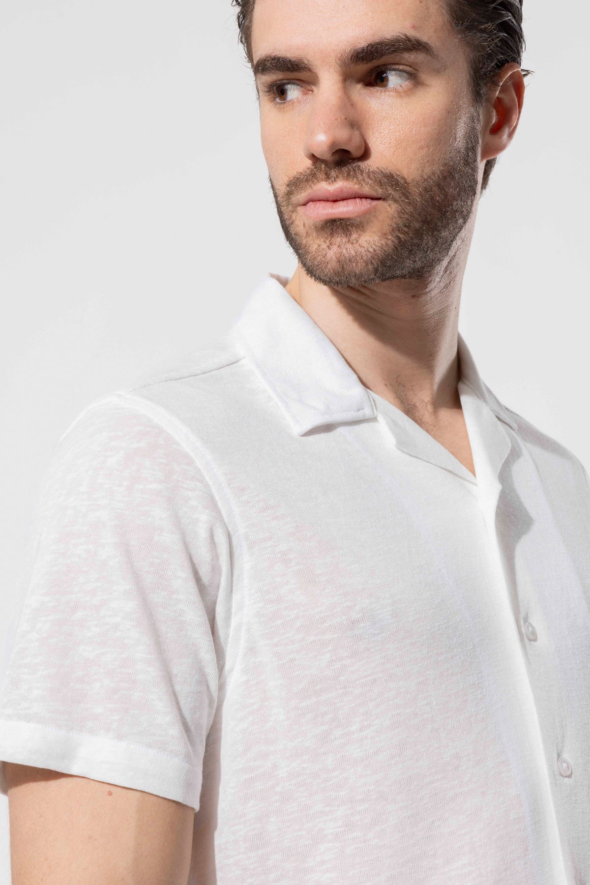 Knitted Textured Short Sleeve Modern Shirt