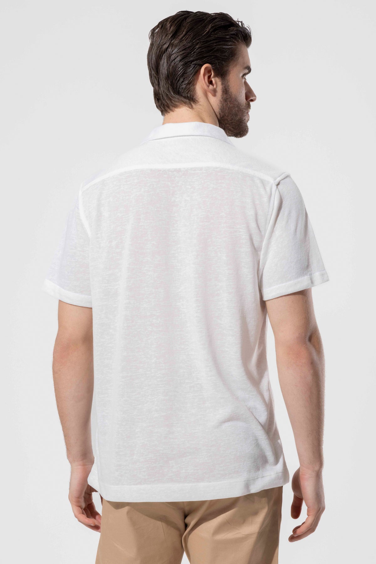 Knitted Textured Short Sleeve Modern Shirt