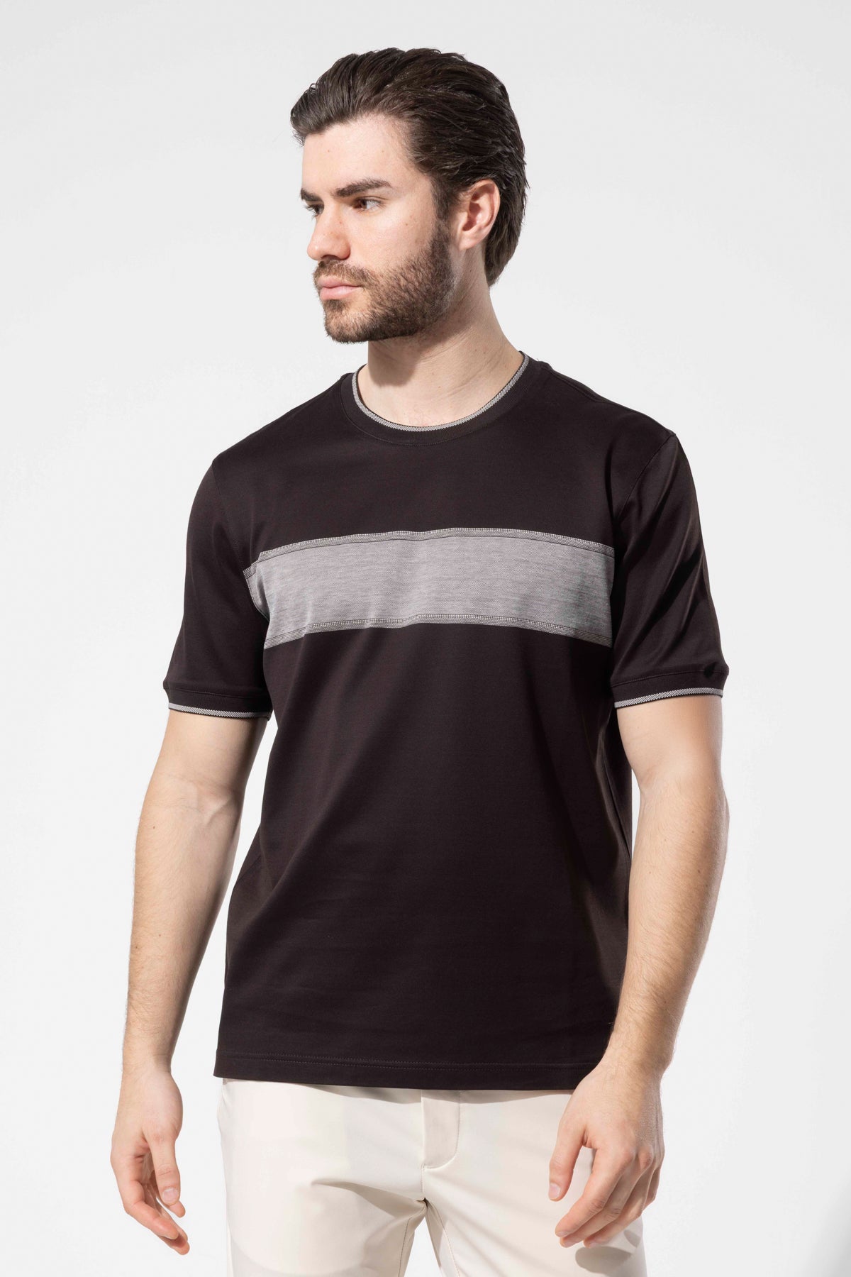 Men's Casual T-Shirt with Sporty Tape Detail