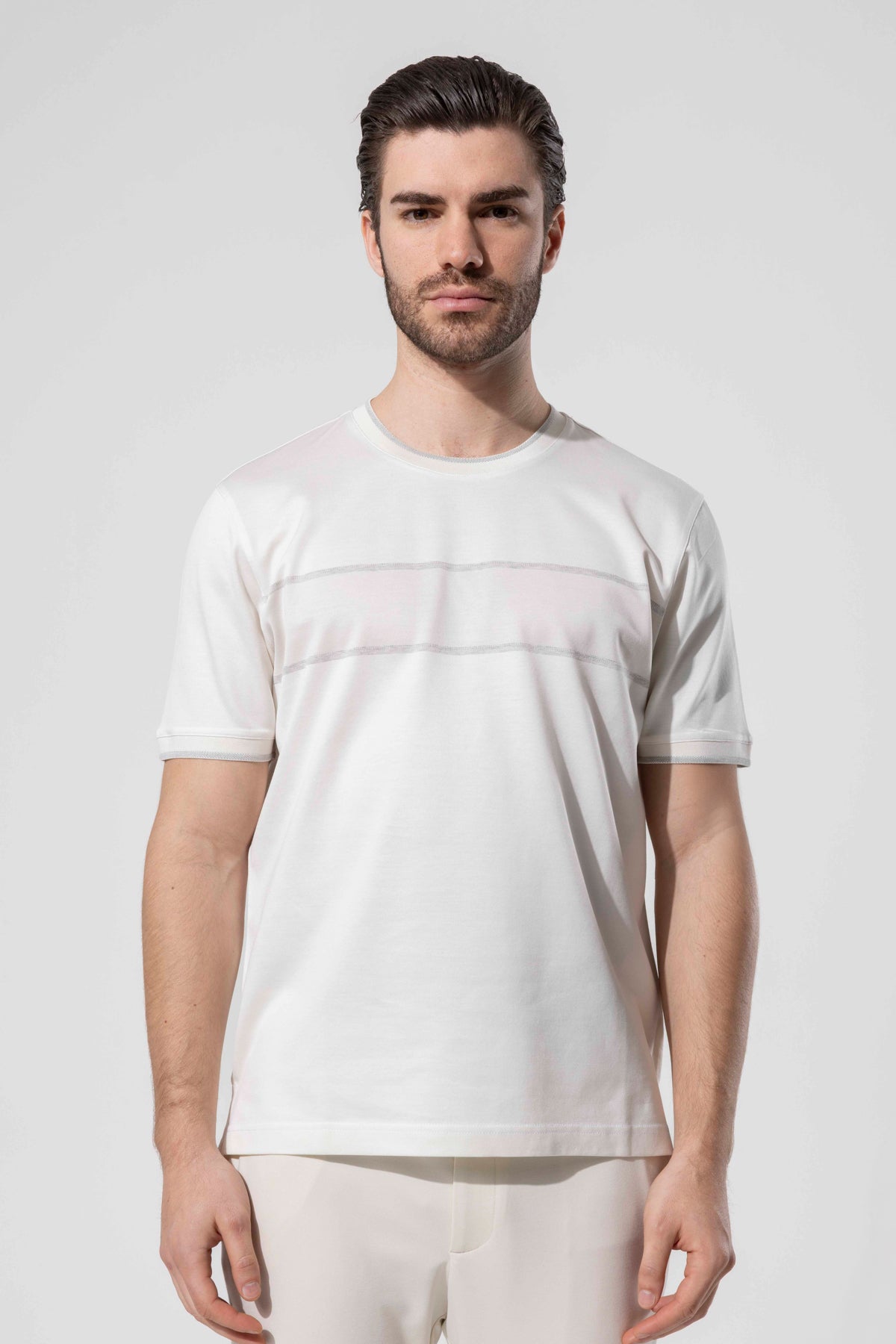 Men's Casual T-Shirt with Sporty Tape Detail
