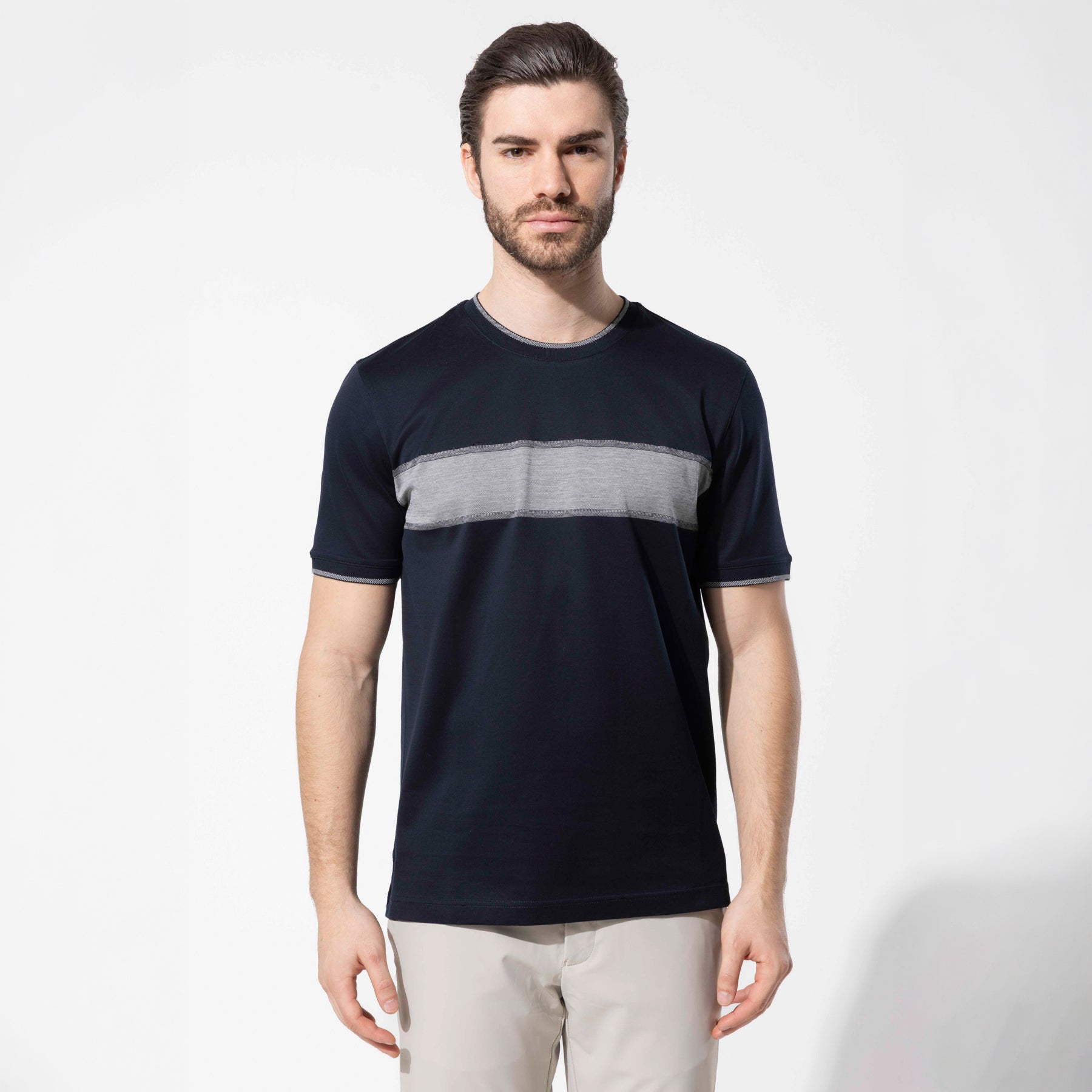 Men's Casual T-Shirt with Sporty Tape Detail