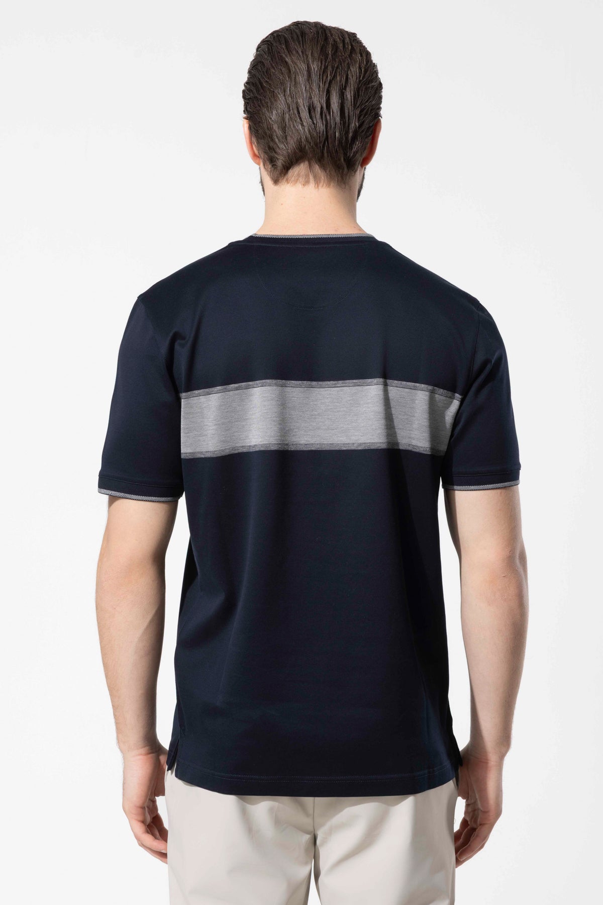 Men's Casual T-Shirt with Sporty Tape Detail