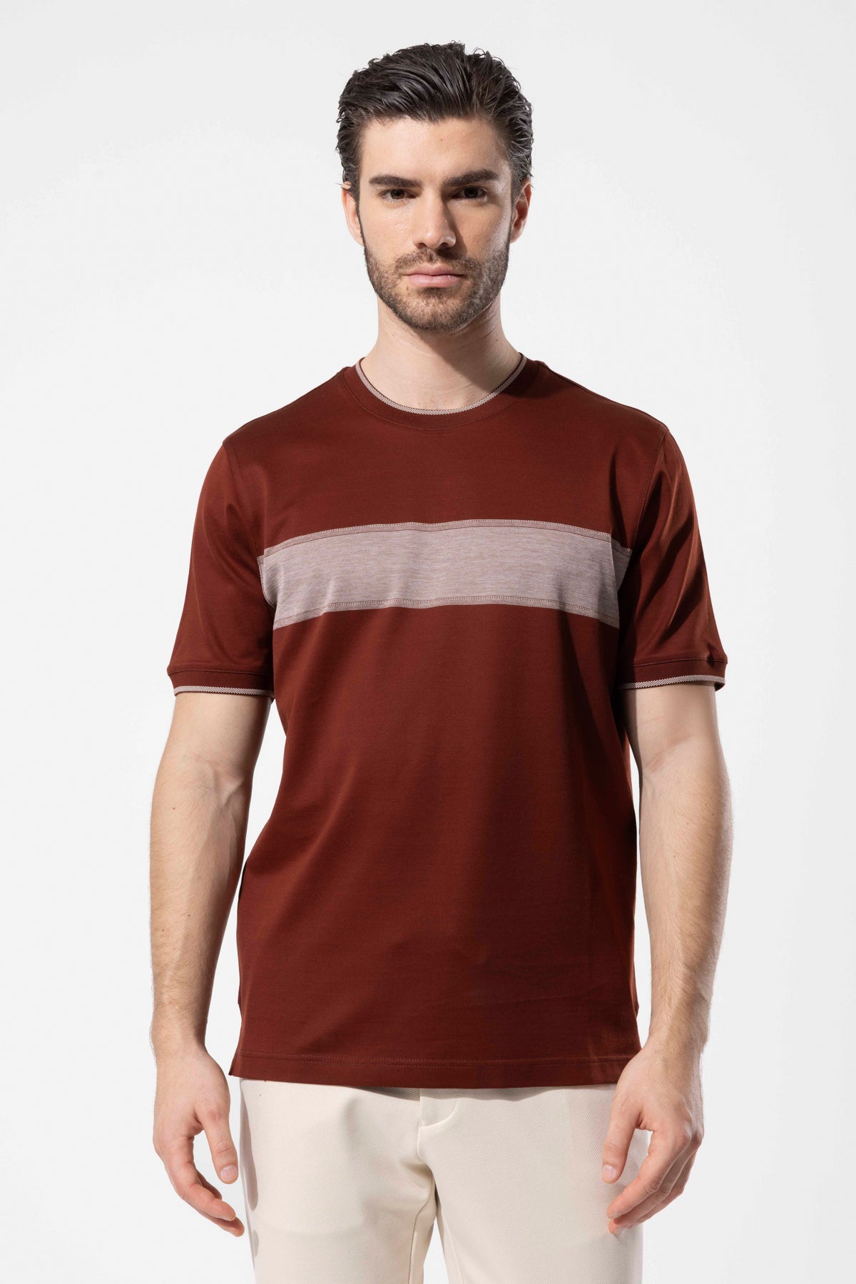 Men's Casual T-Shirt with Sporty Tape Detail