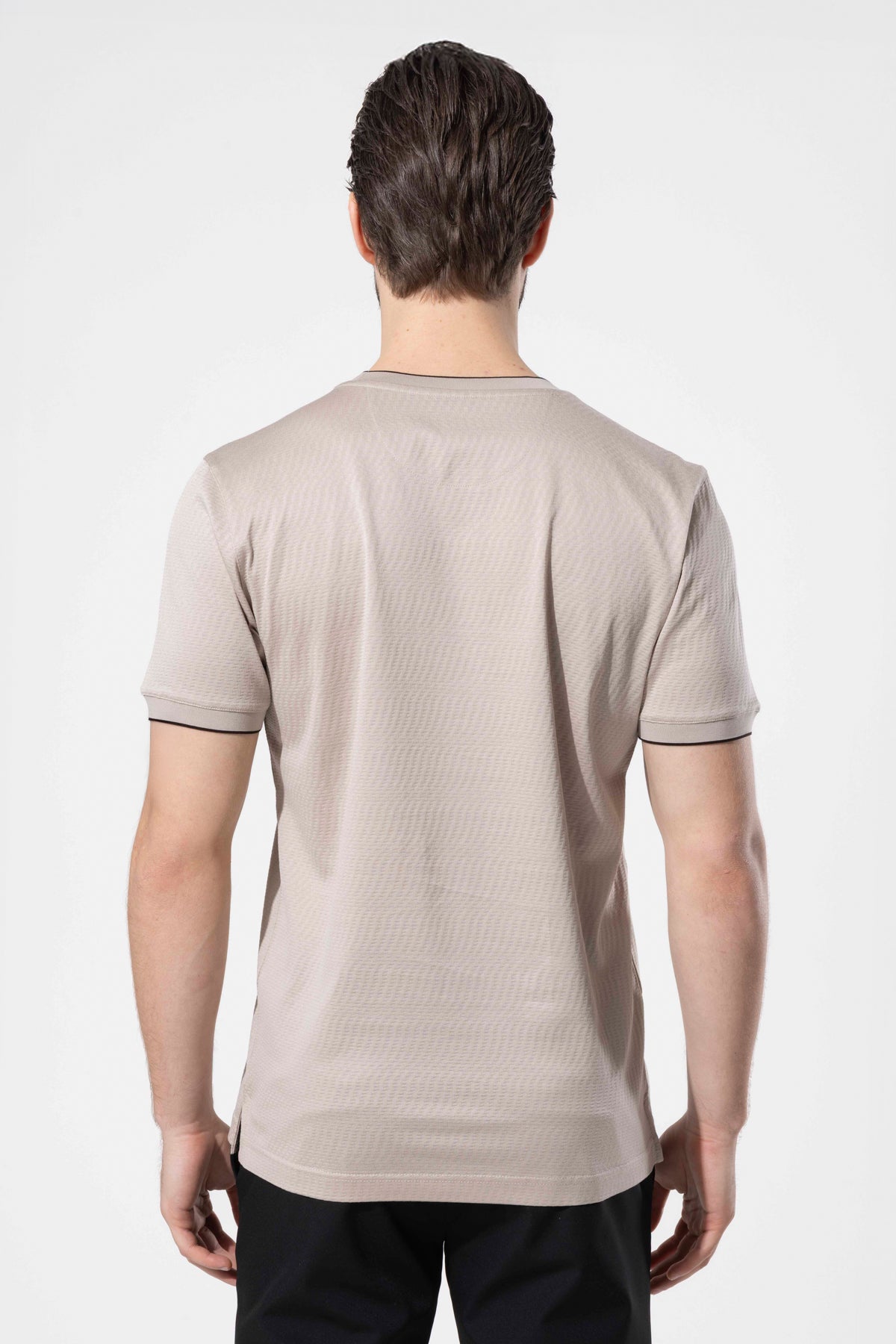 Mikro Dokulu Bisiklet Yaka %100 Pamuk Erkek T-Shirt