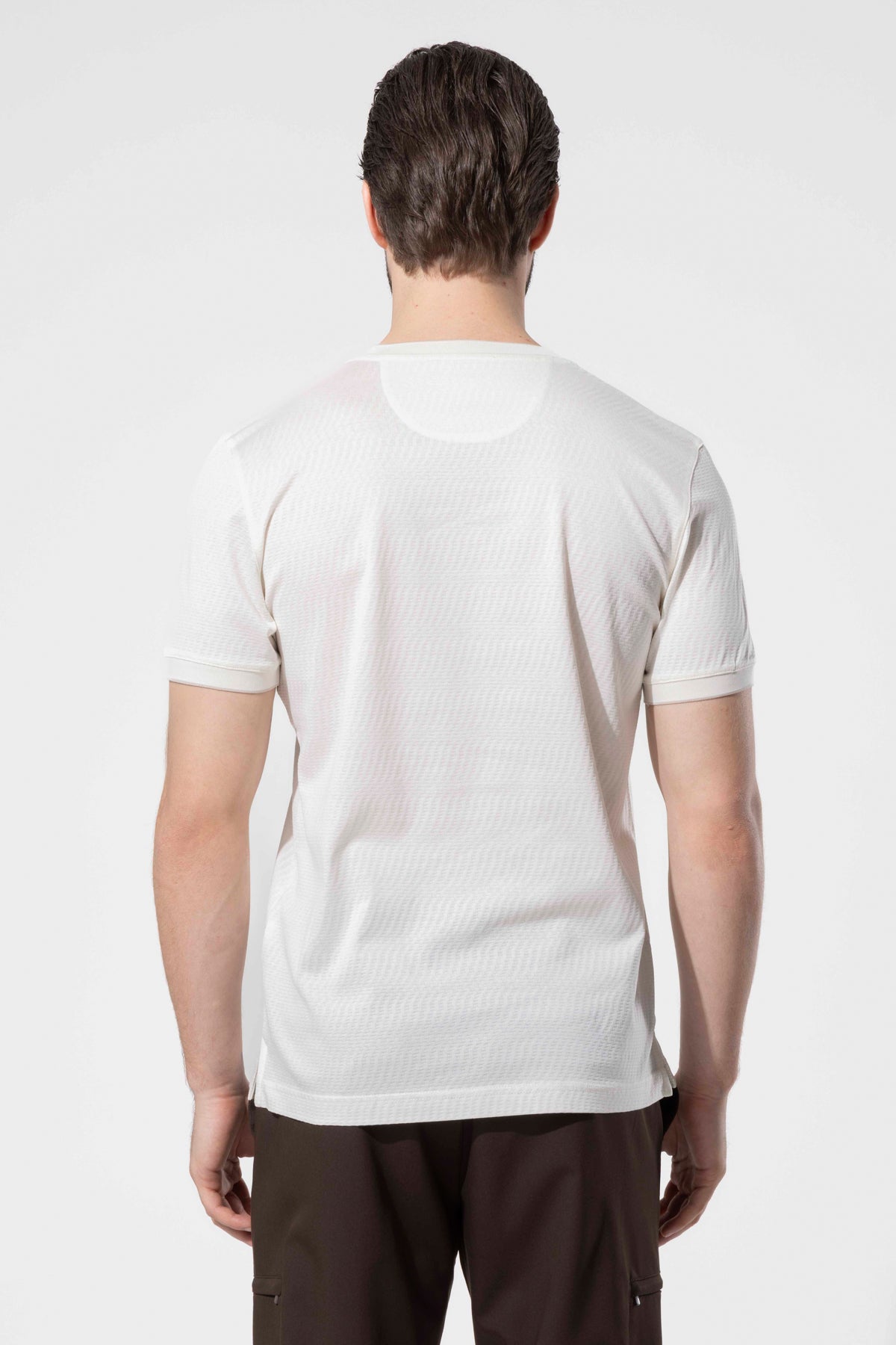 Mikro Dokulu Bisiklet Yaka %100 Pamuk Erkek T-Shirt
