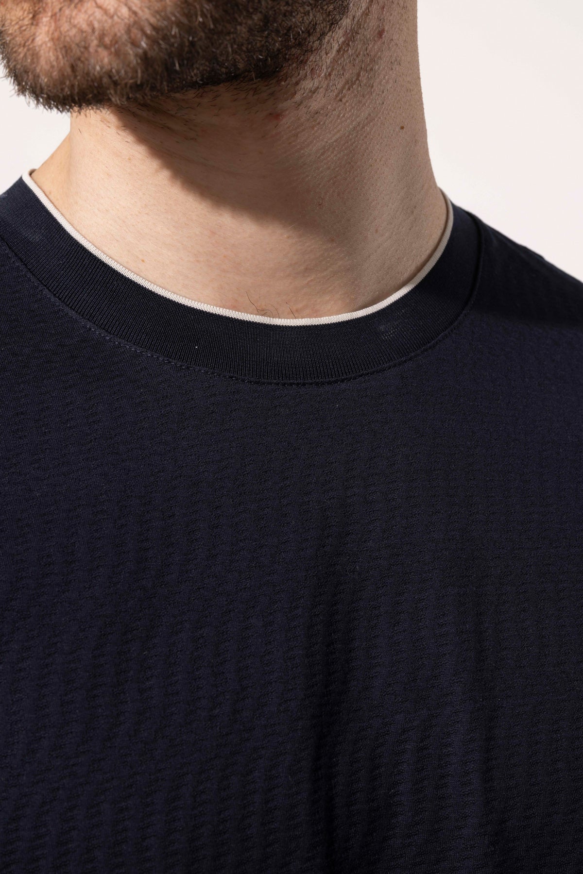Mikro Dokulu Bisiklet Yaka %100 Pamuk Erkek T-Shirt
