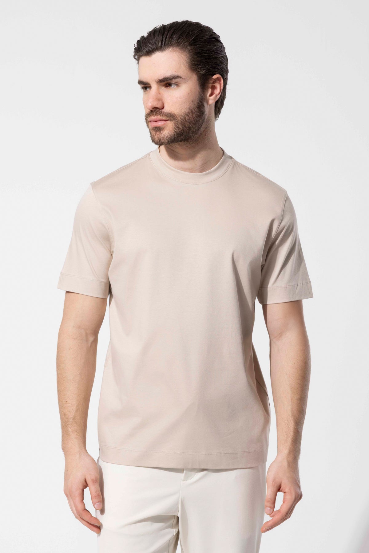 Bisiklet Yaka Merserize T-Shirt