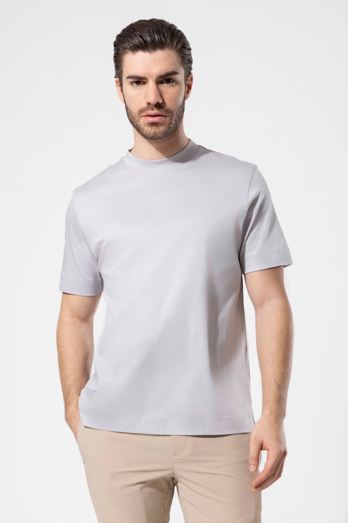 Bisiklet Yaka Merserize T-Shirt