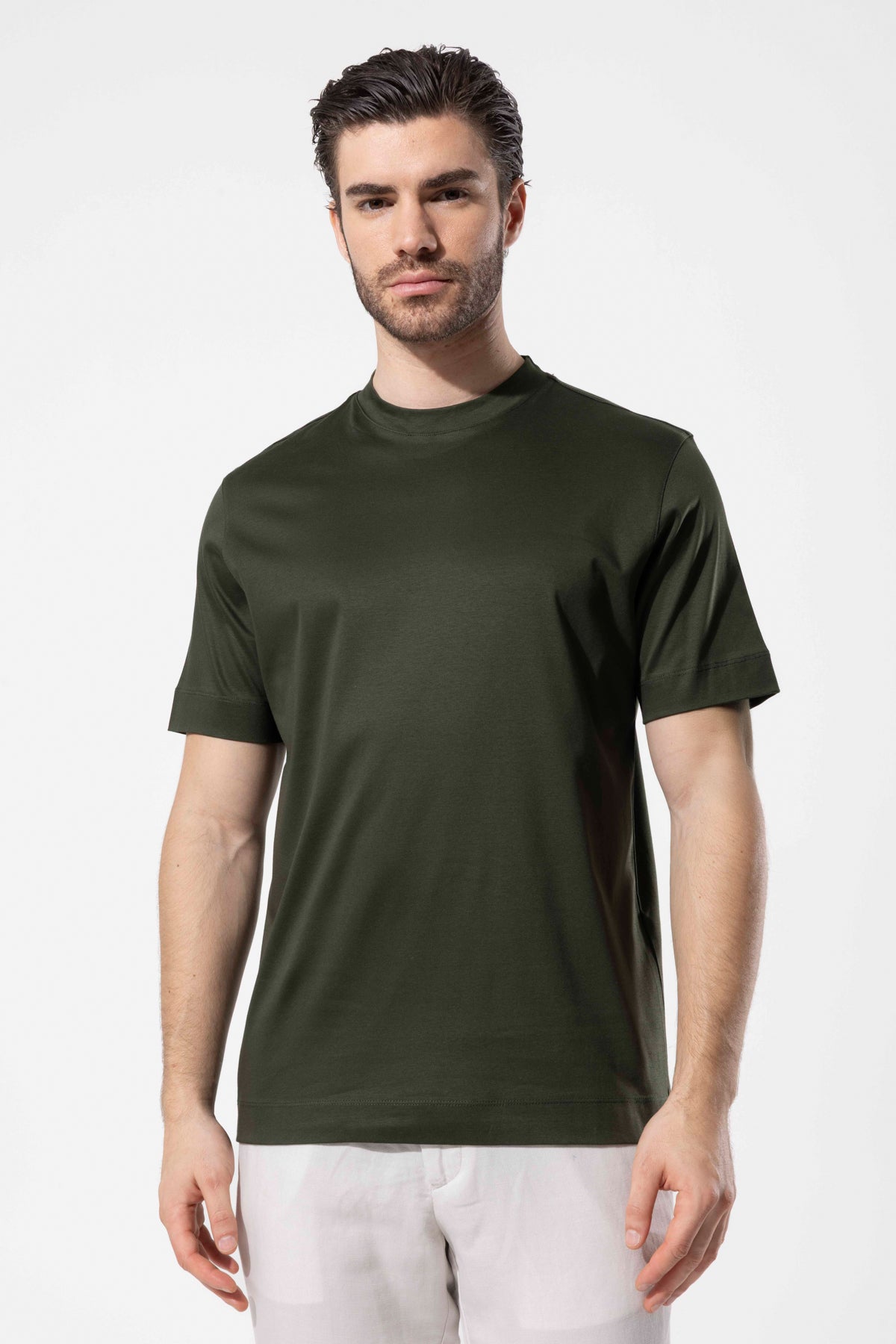 Bisiklet Yaka Merserize T-Shirt