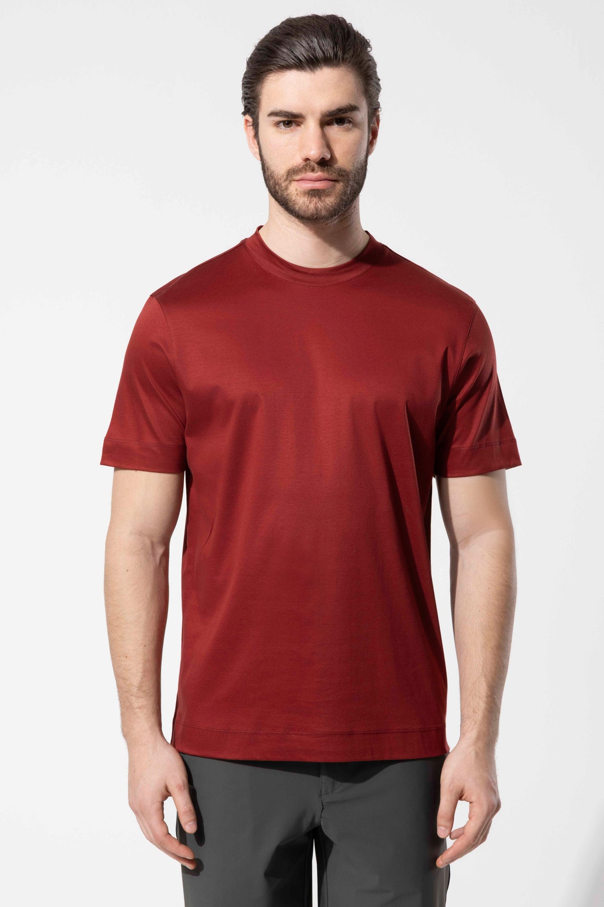 Bisiklet Yaka Merserize T-Shirt