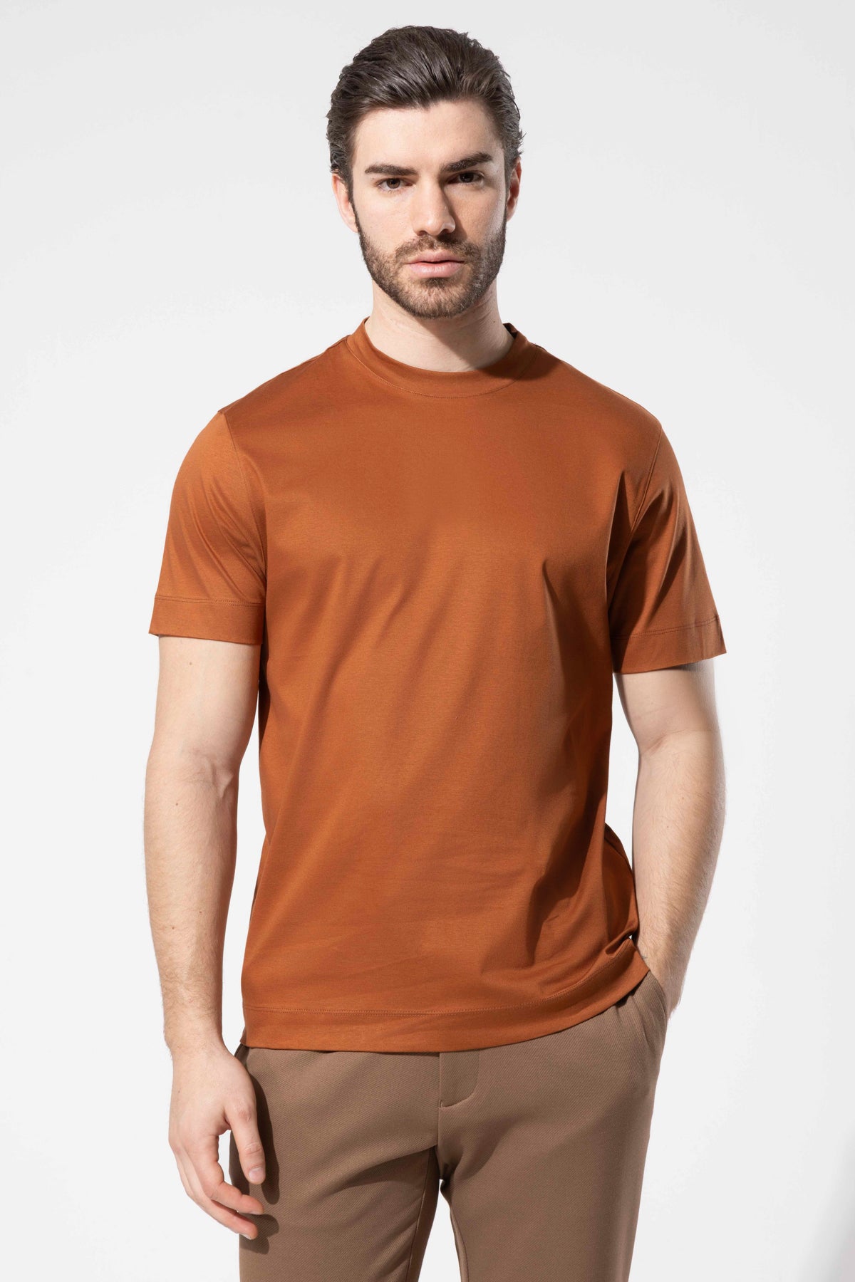 Bisiklet Yaka Merserize T-Shirt