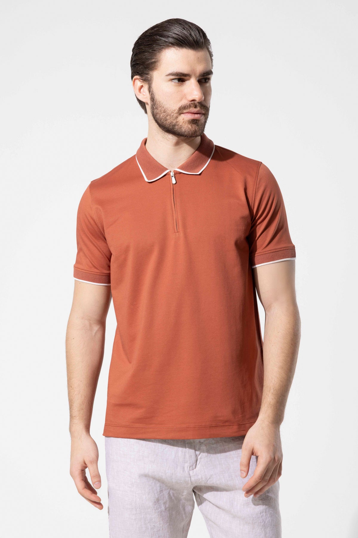Fermuar Detaylı Polo T-Shirt