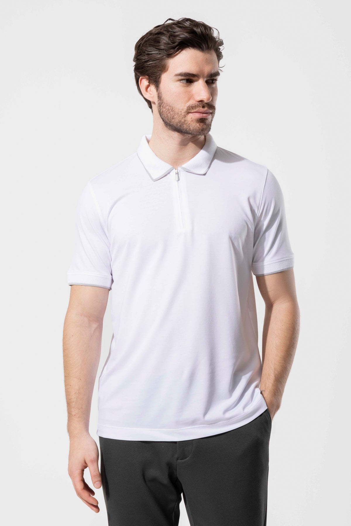 Fermuar Detaylı Polo T-Shirt