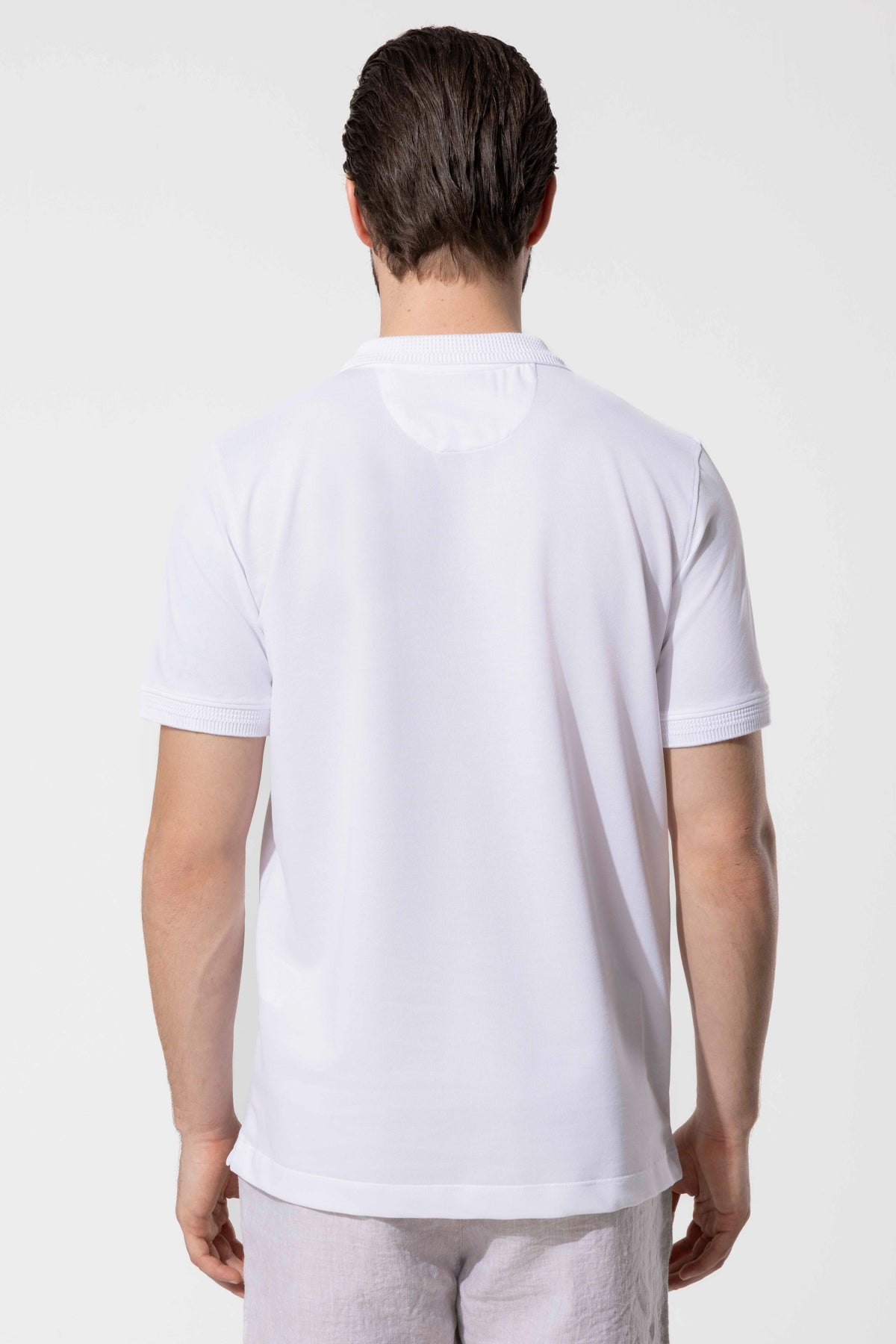 Fermuar Detaylı Örgü Yaka Polo T-Shirt