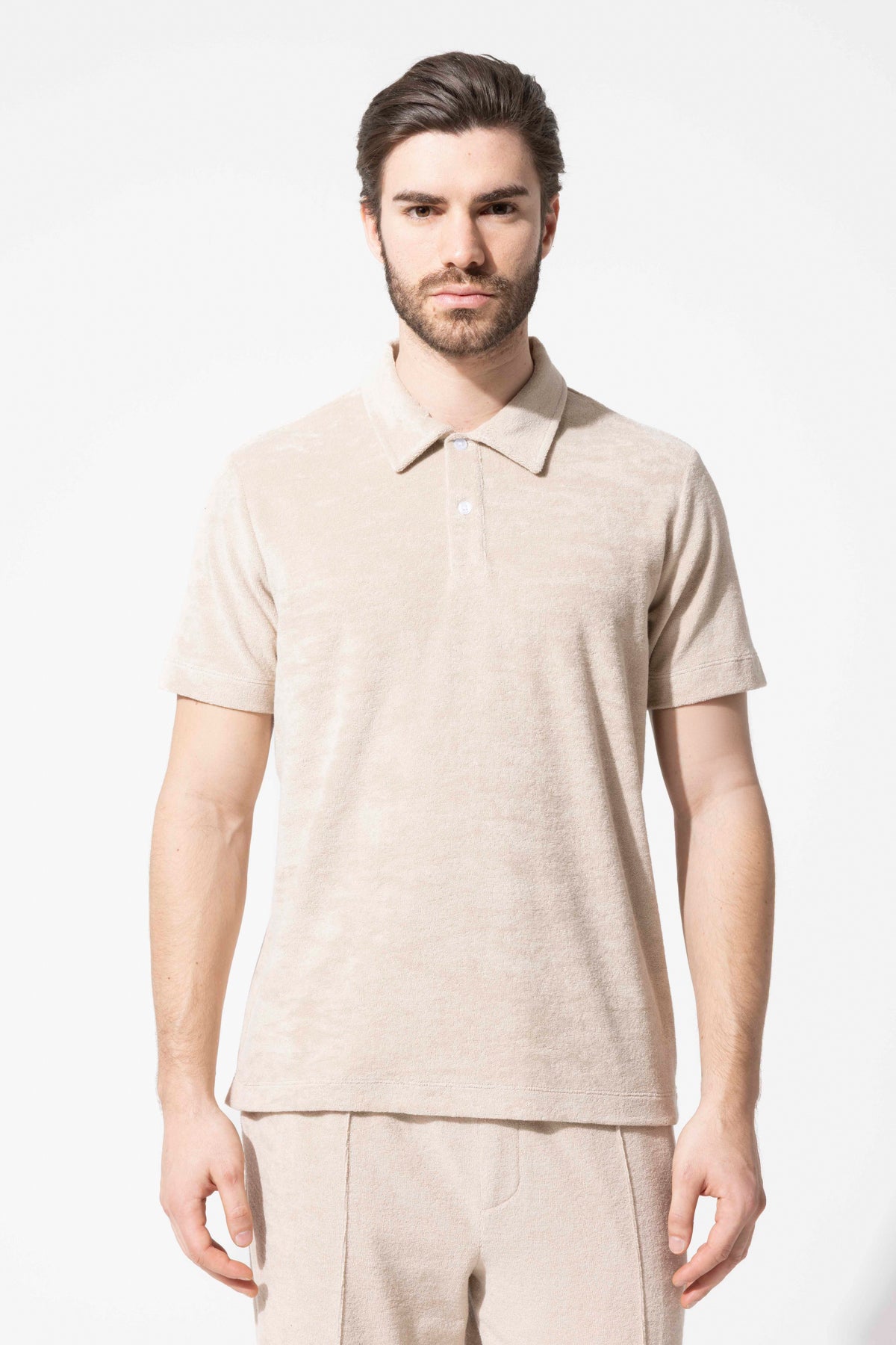 Havlu Dokulu Polo T-Shirt