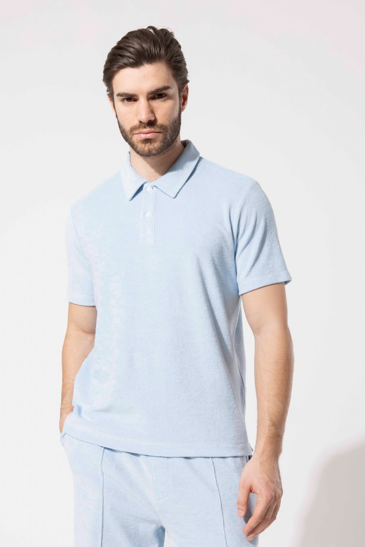 Havlu Dokulu Polo T-Shirt