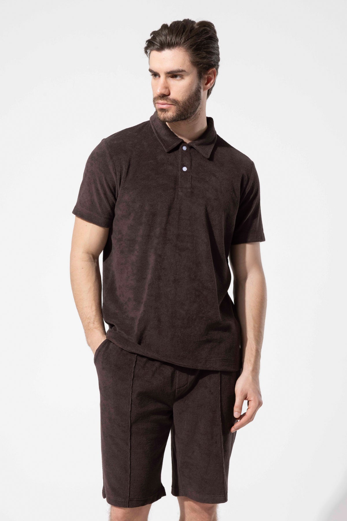 Havlu Dokulu Polo T-Shirt
