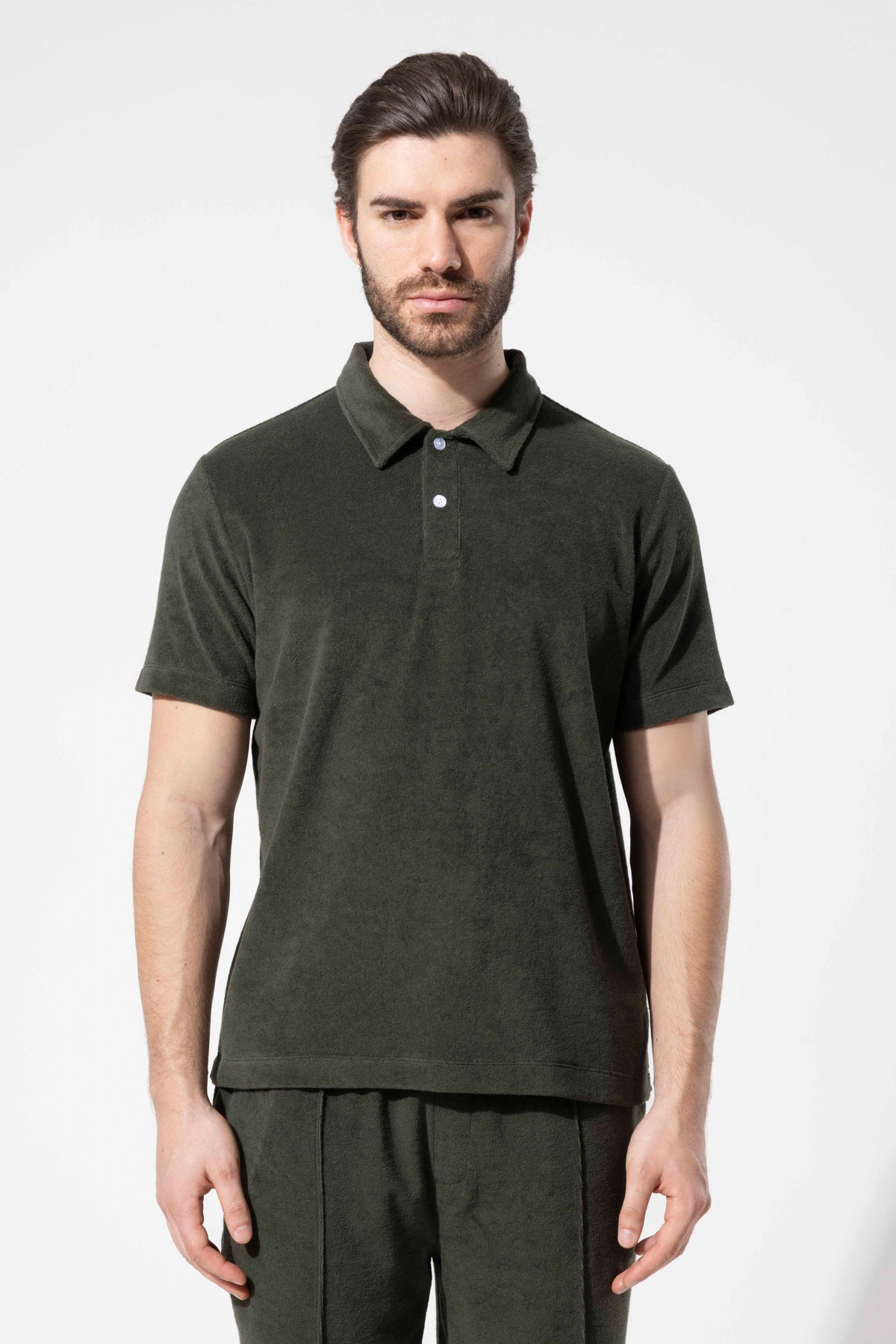 Havlu Dokulu Polo T-Shirt
