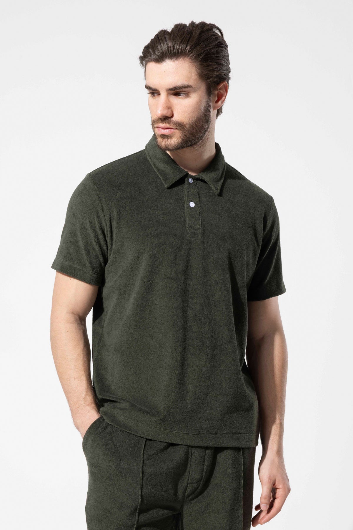 Havlu Dokulu Polo T-Shirt